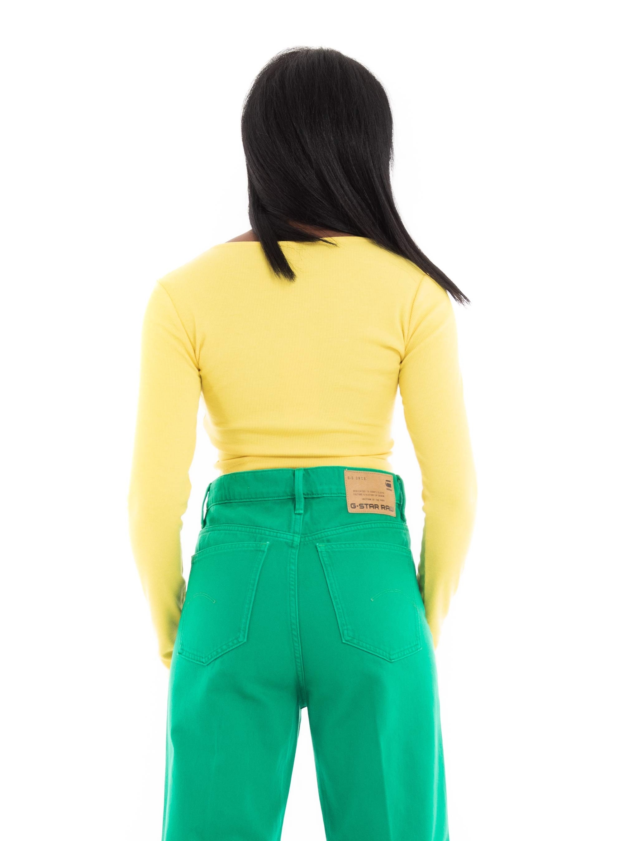 Only Trina Rib Box Top  - Banana