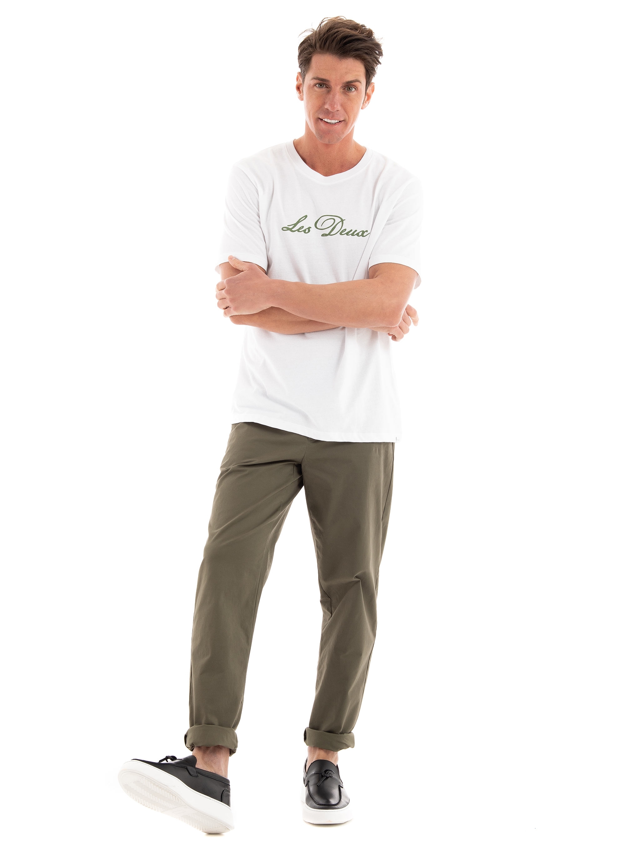 Les Deux Jared Twill Chino Pants - Olive 