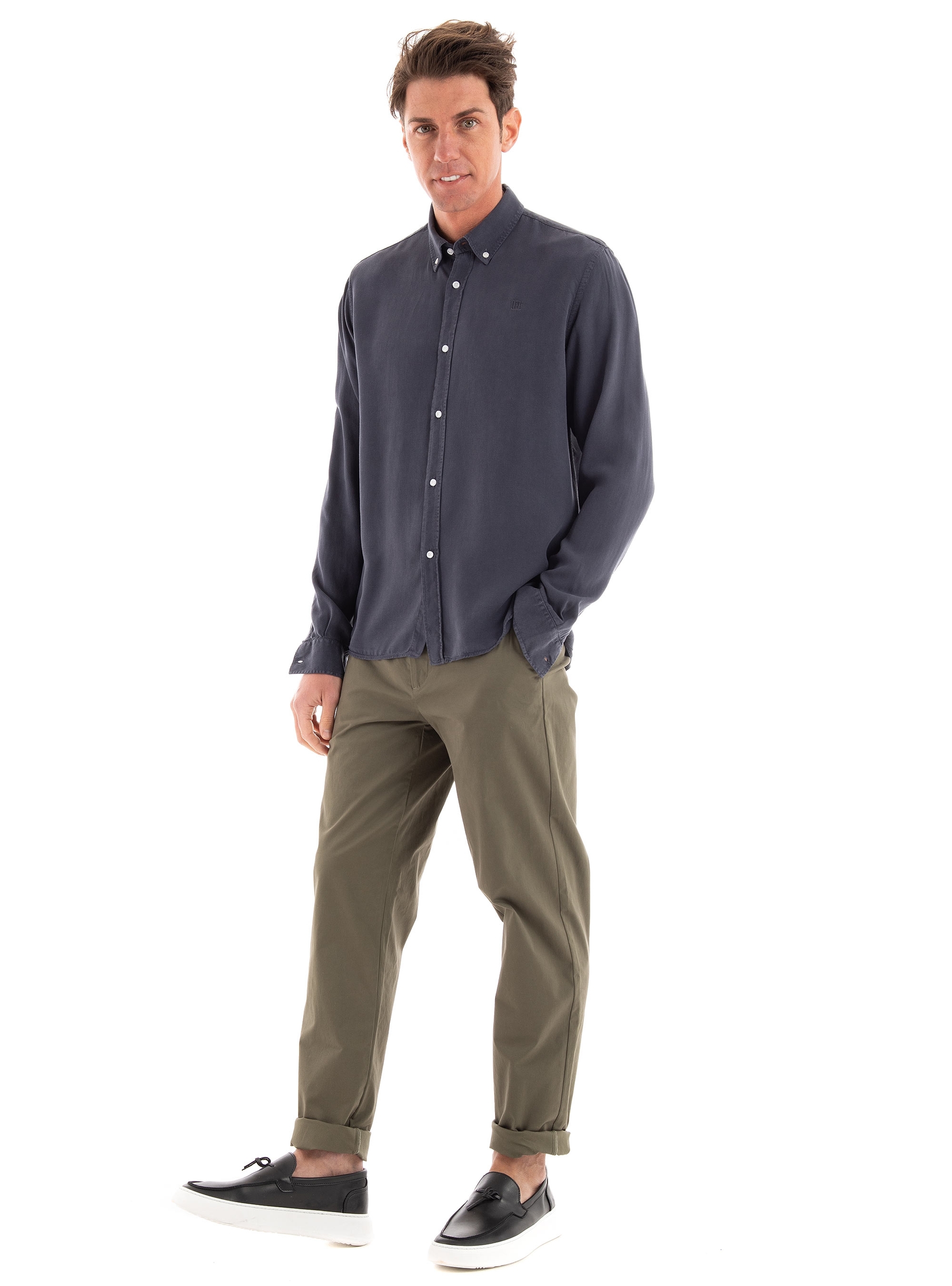 Les Deux Jared Twill Chino Pants - Olive 