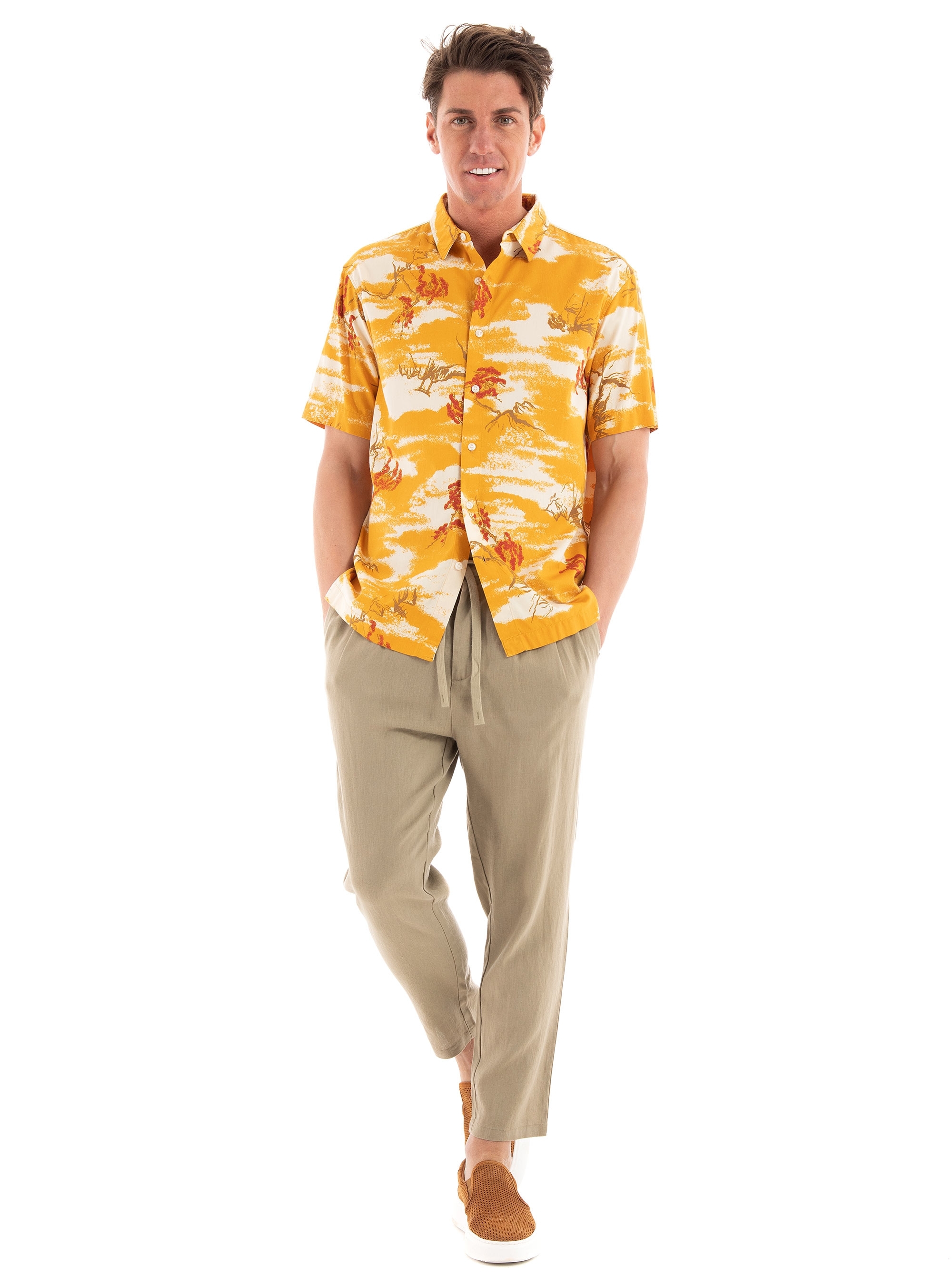 Superdry Vintage Hawaiian Shirt - Mustard