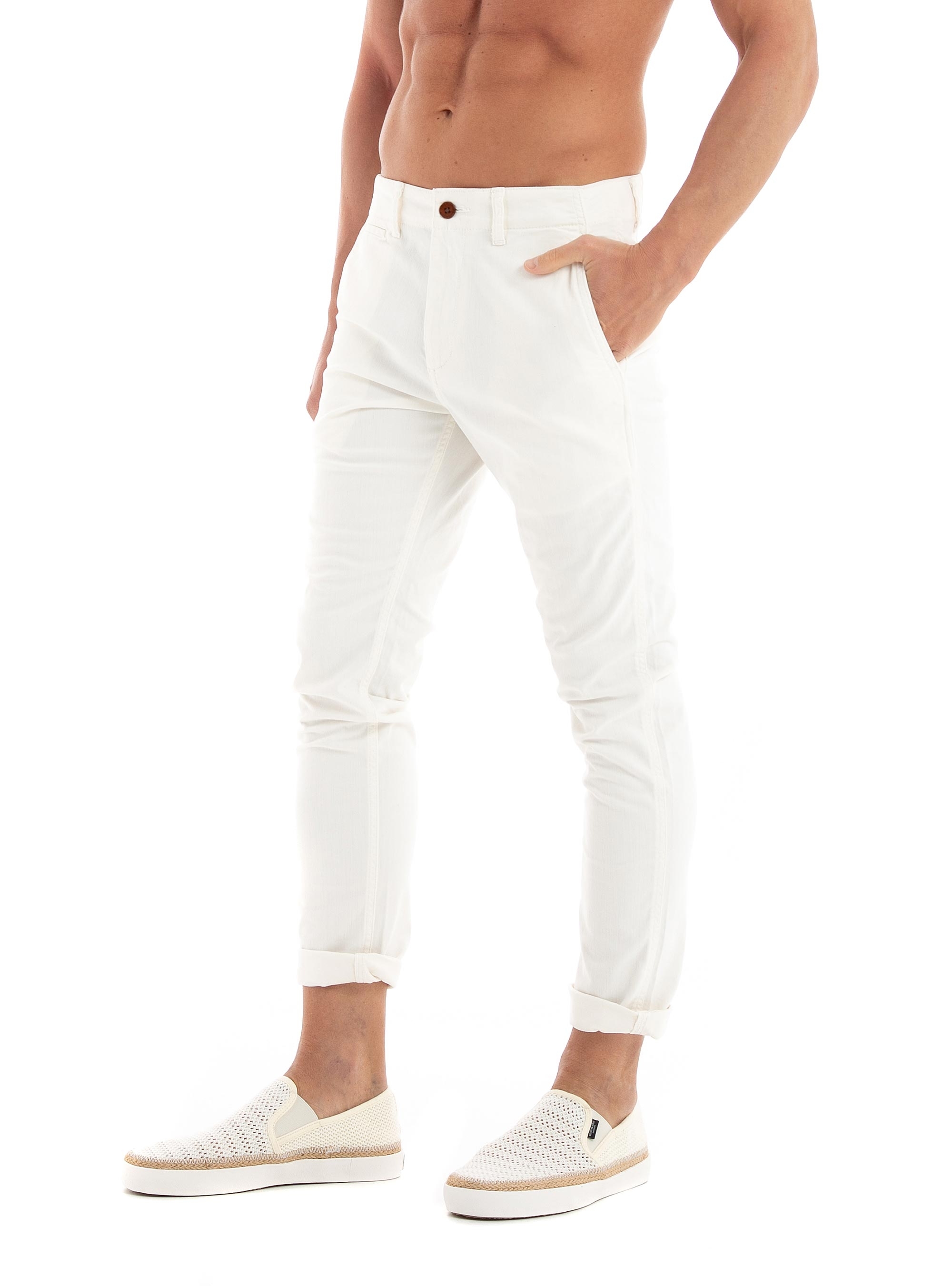 Superdry Officers Slim Chino Pants - Ecru