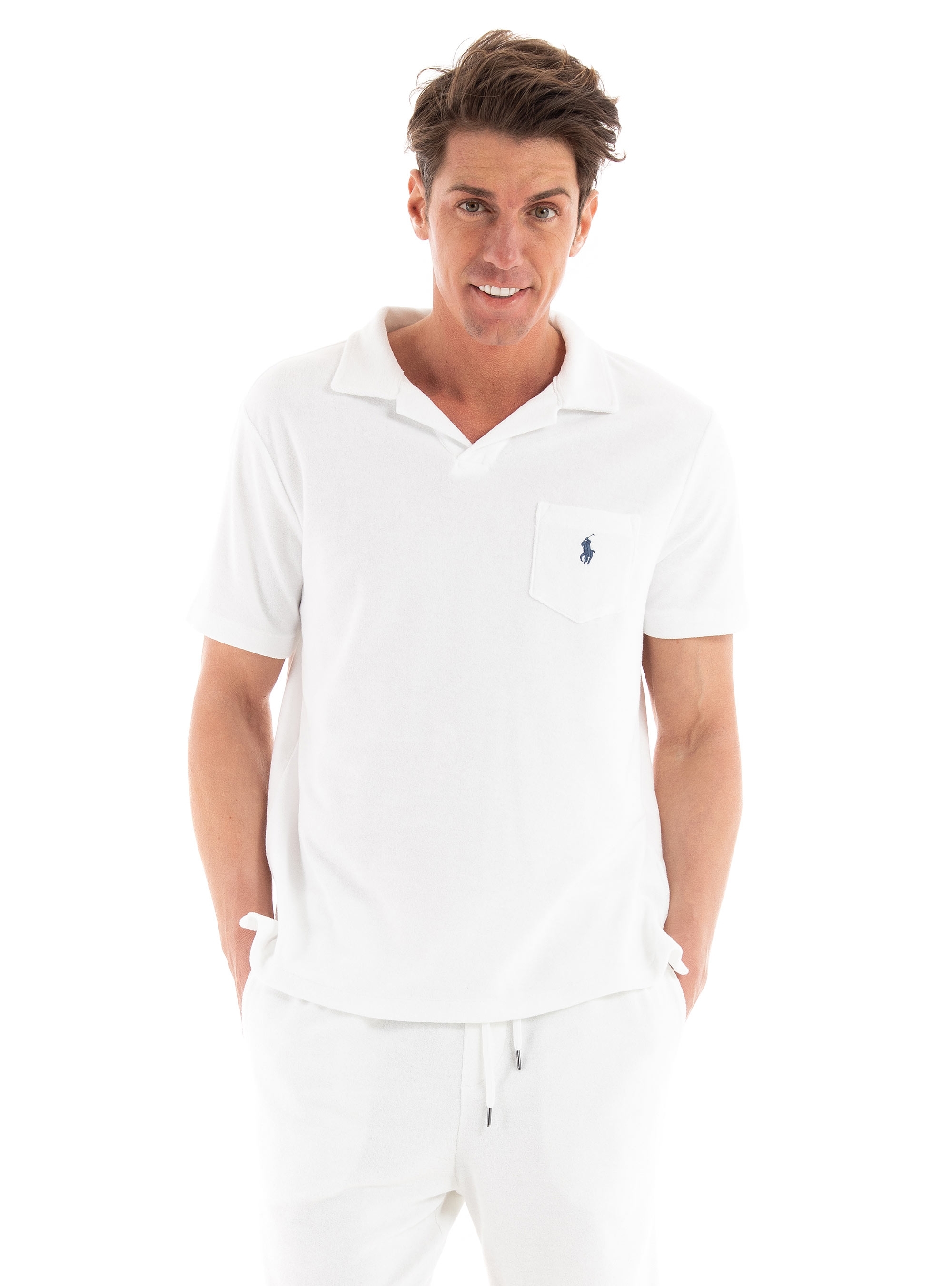 Polo Ralph Lauren Custom Slim Fit Terry Polo Shirt - White