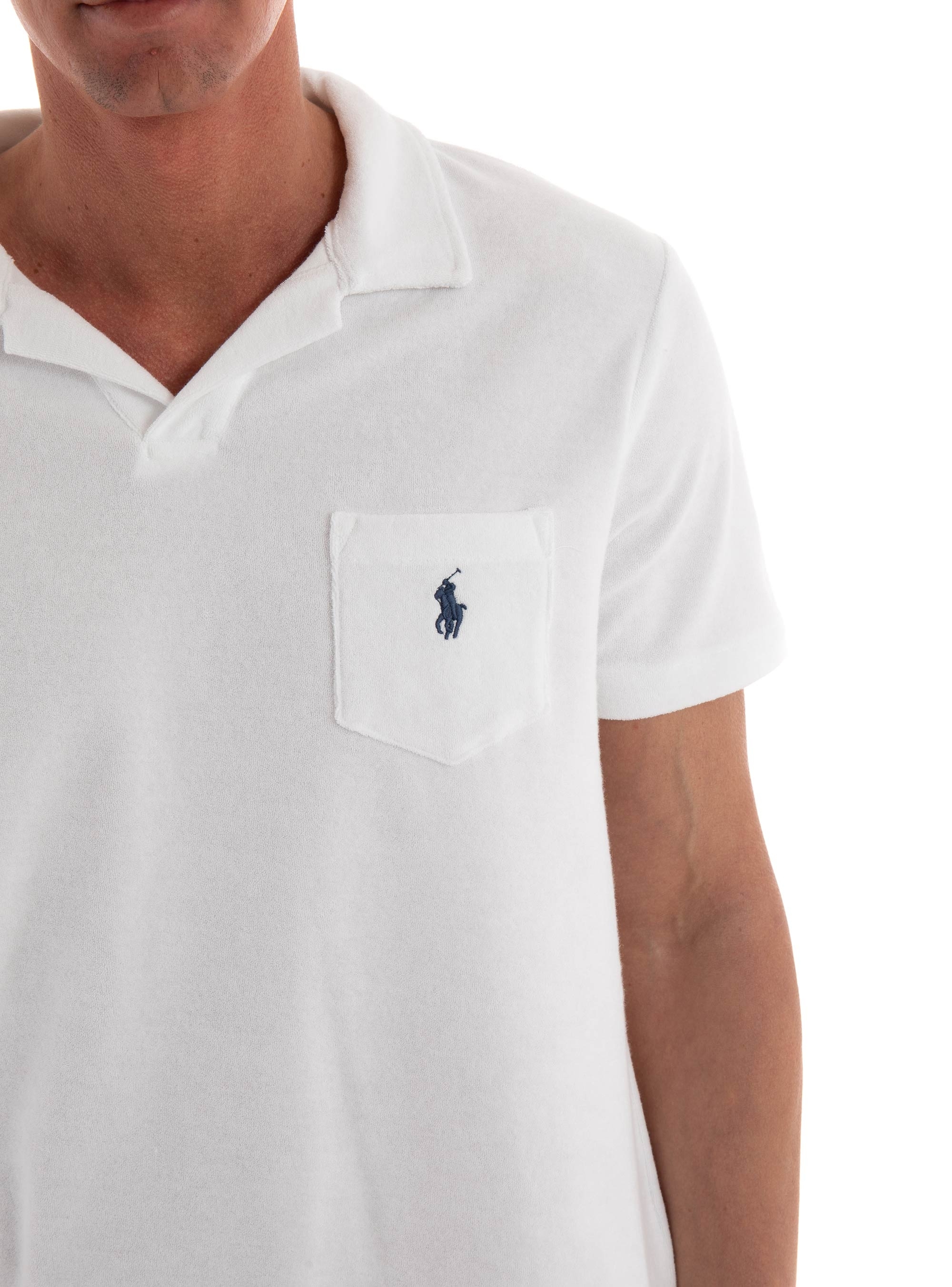 Polo Ralph Lauren Custom Slim Fit Terry Polo Shirt - White