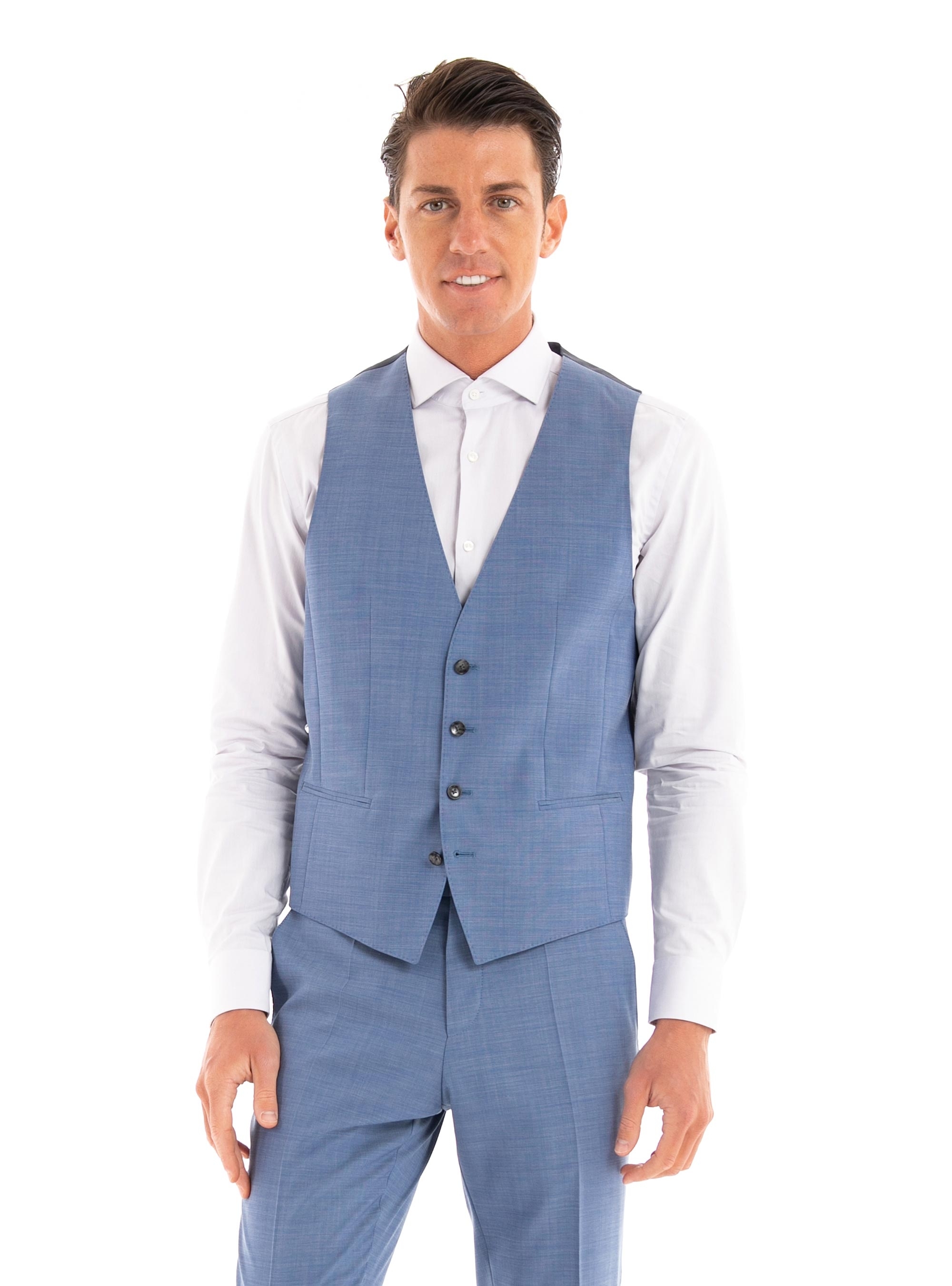 BOSS Slim Fit Waistcoat H-Huge-Vest-MM-224 - Sky Blue