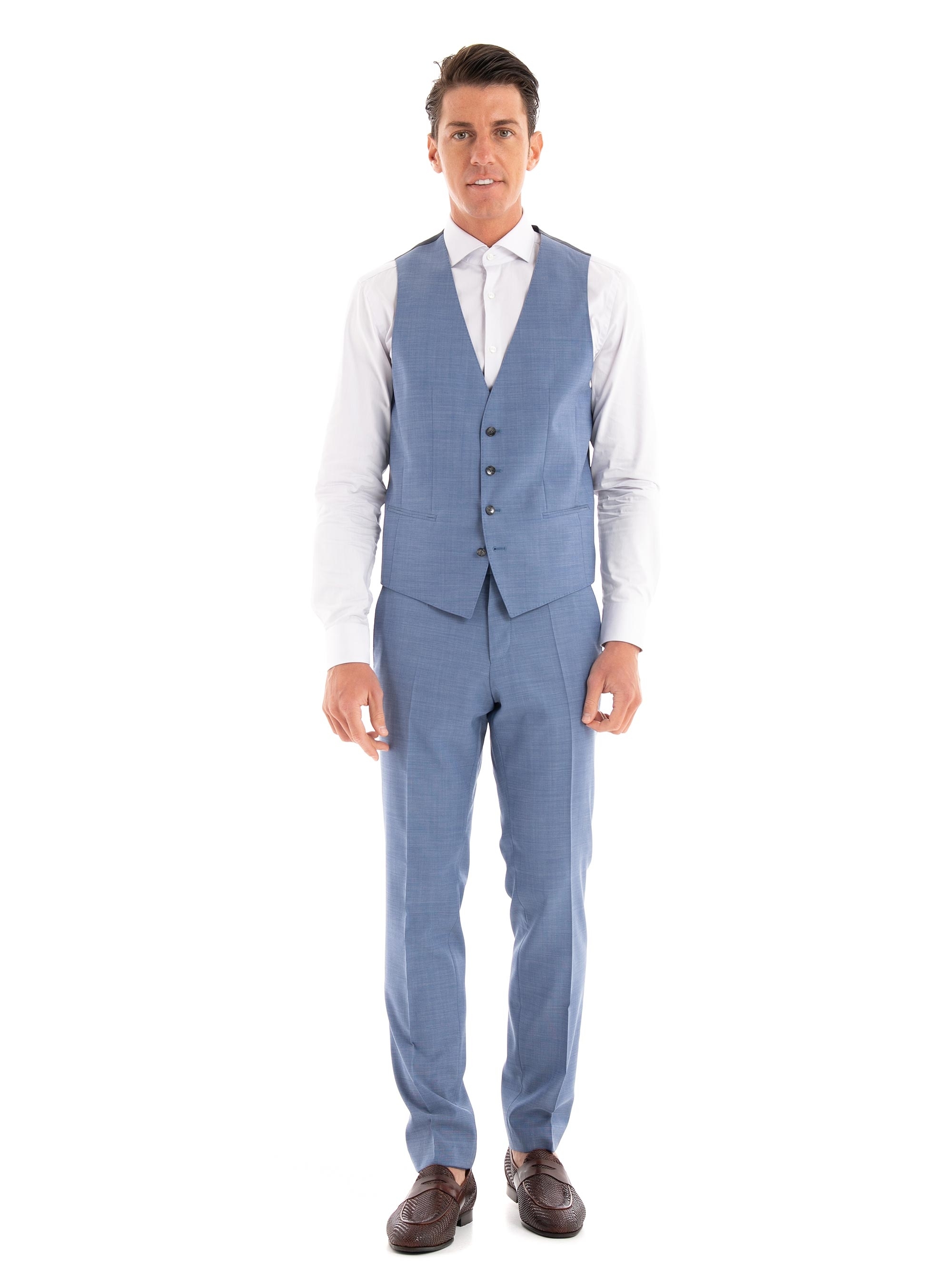 BOSS Slim Fit Waistcoat H-Huge-Vest-MM-224 - Sky Blue