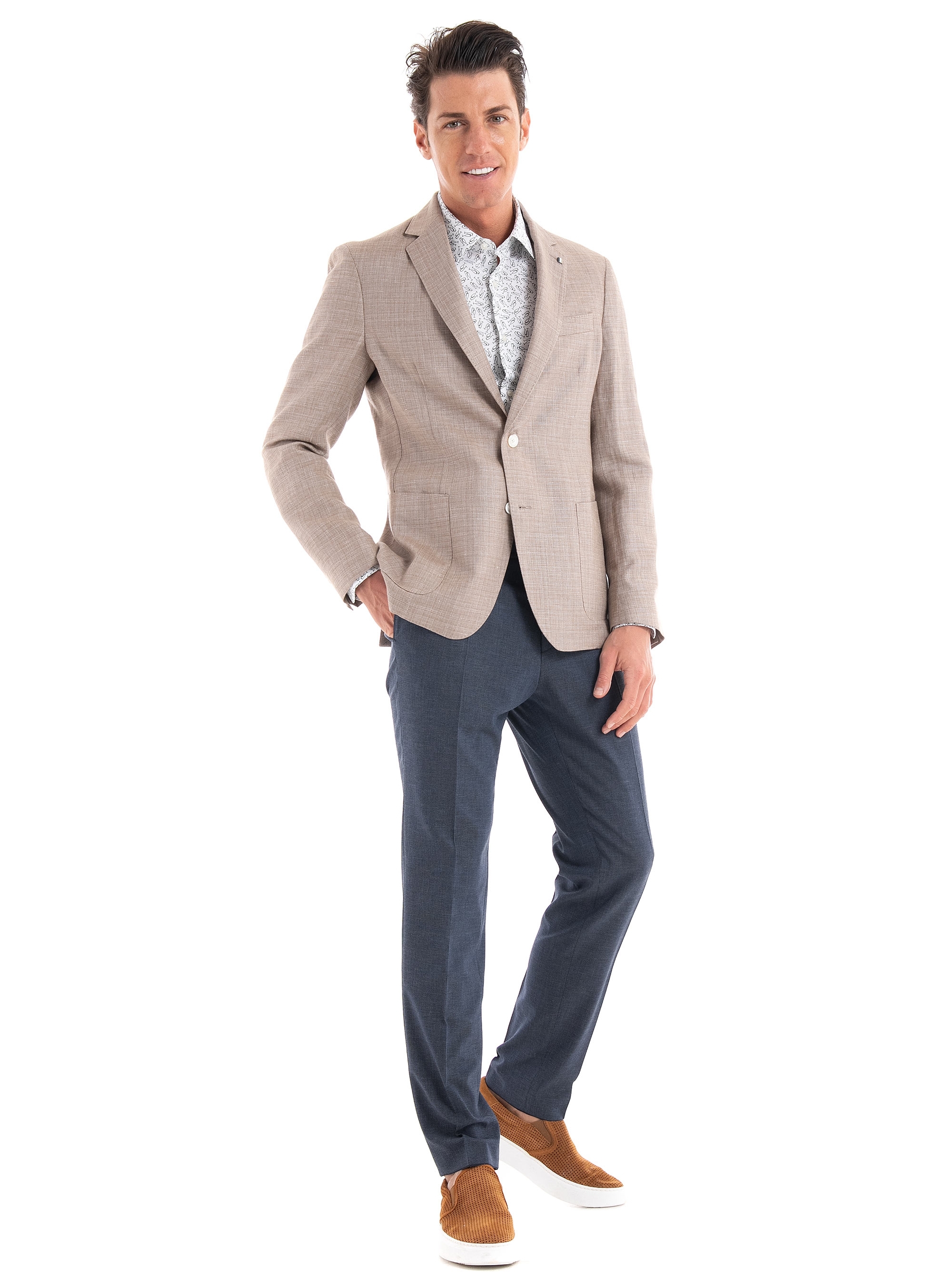 BOSS Slim Fit Trousers H-Genius-Pleat-232 - Blue Black