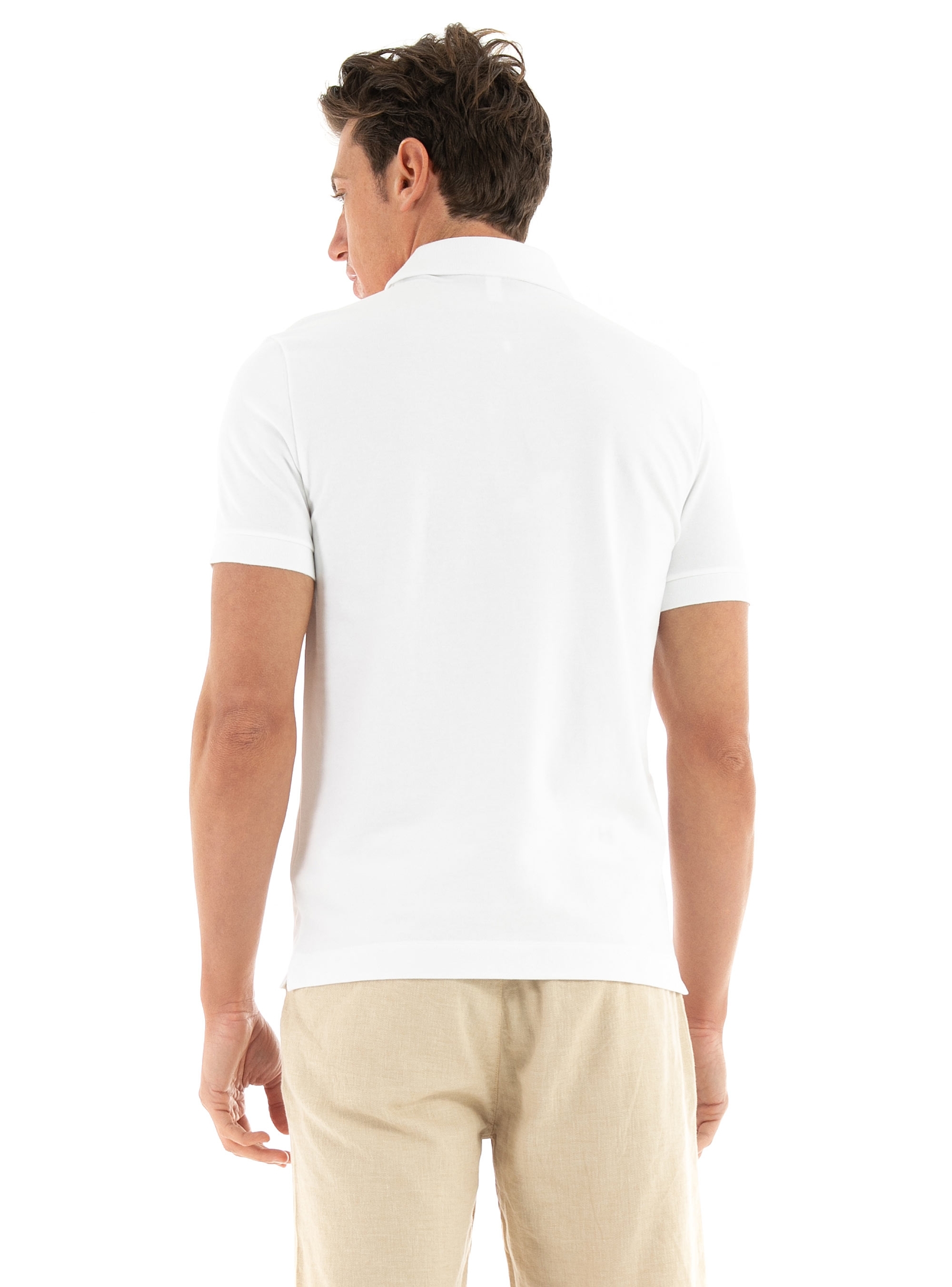 Lacoste Regular Fit Stretch Piqué Polo Shirt - White