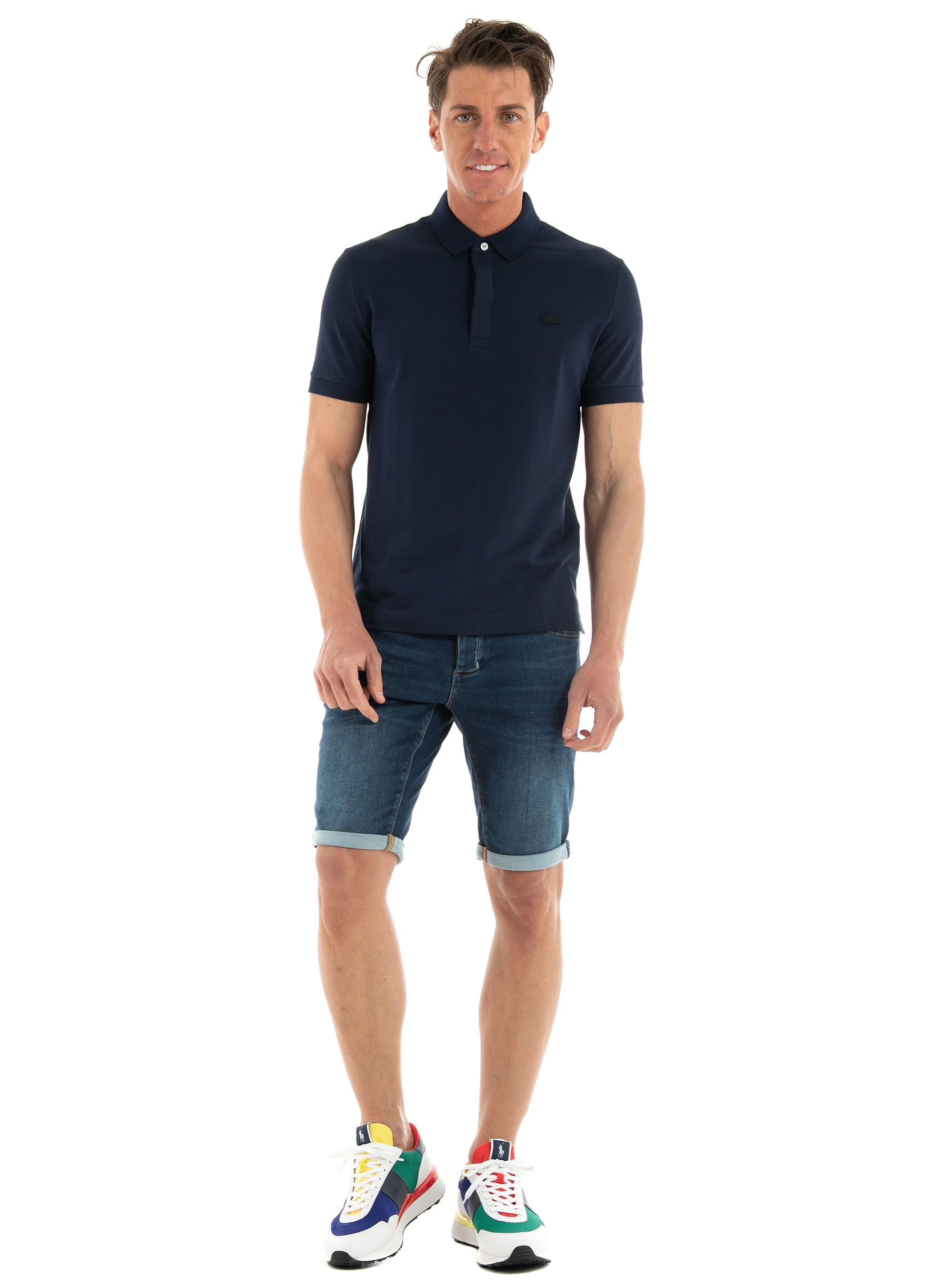 Lacoste Regular Fit Stretch Piqué Polo Shirt - Navy