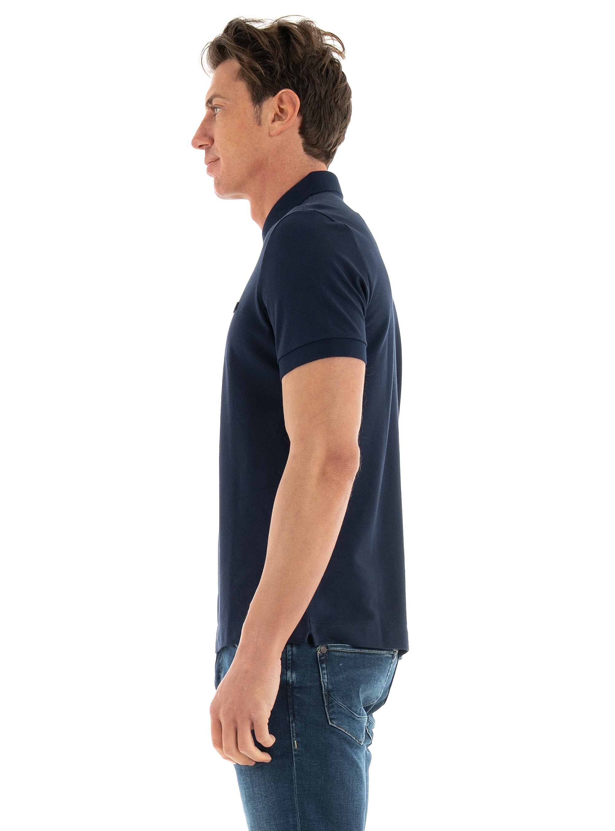 Lacoste Regular Fit Stretch Piqué Polo Shirt - Navy