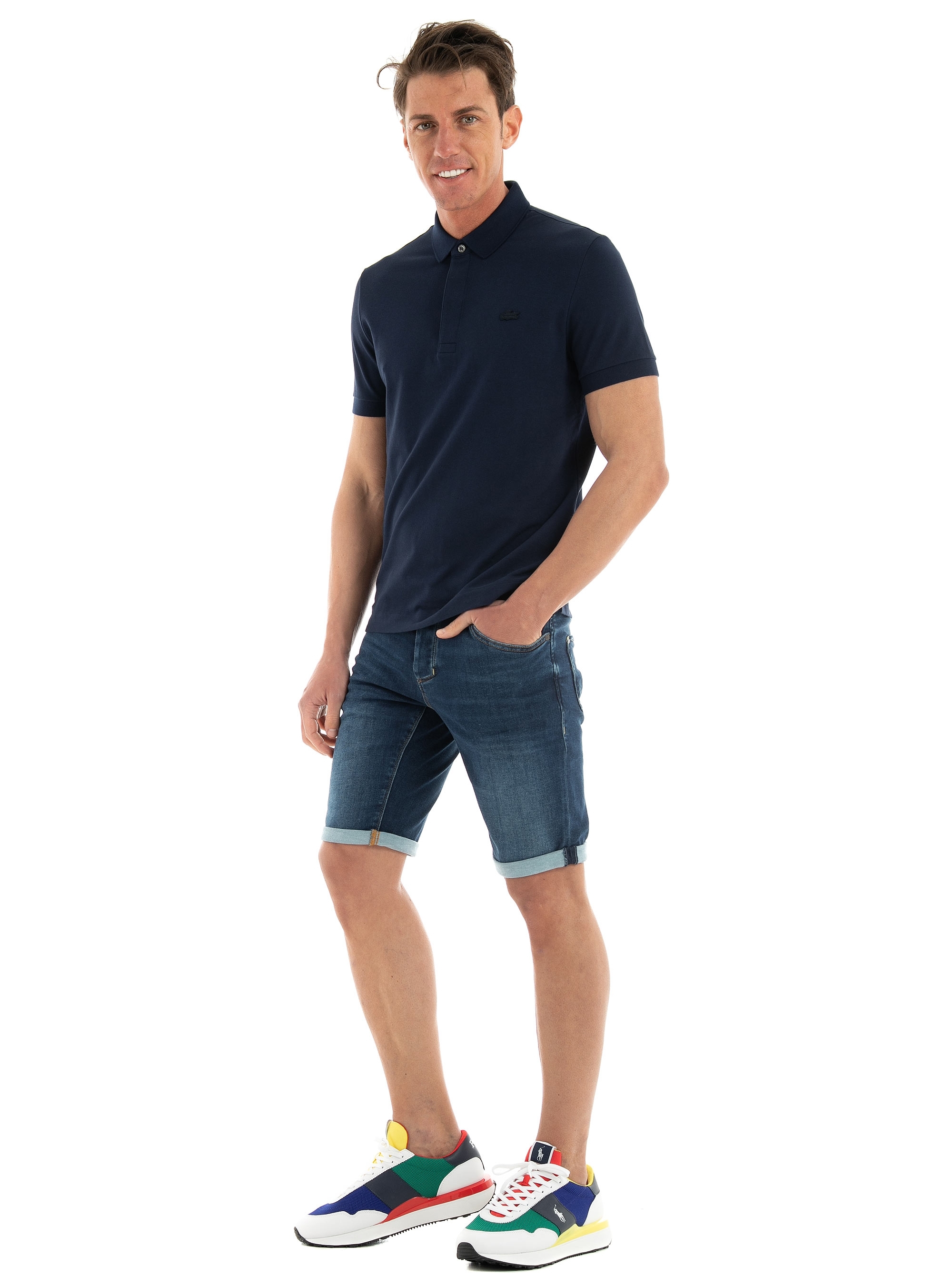 Lacoste Regular Fit Stretch Piqué Polo Shirt - Navy