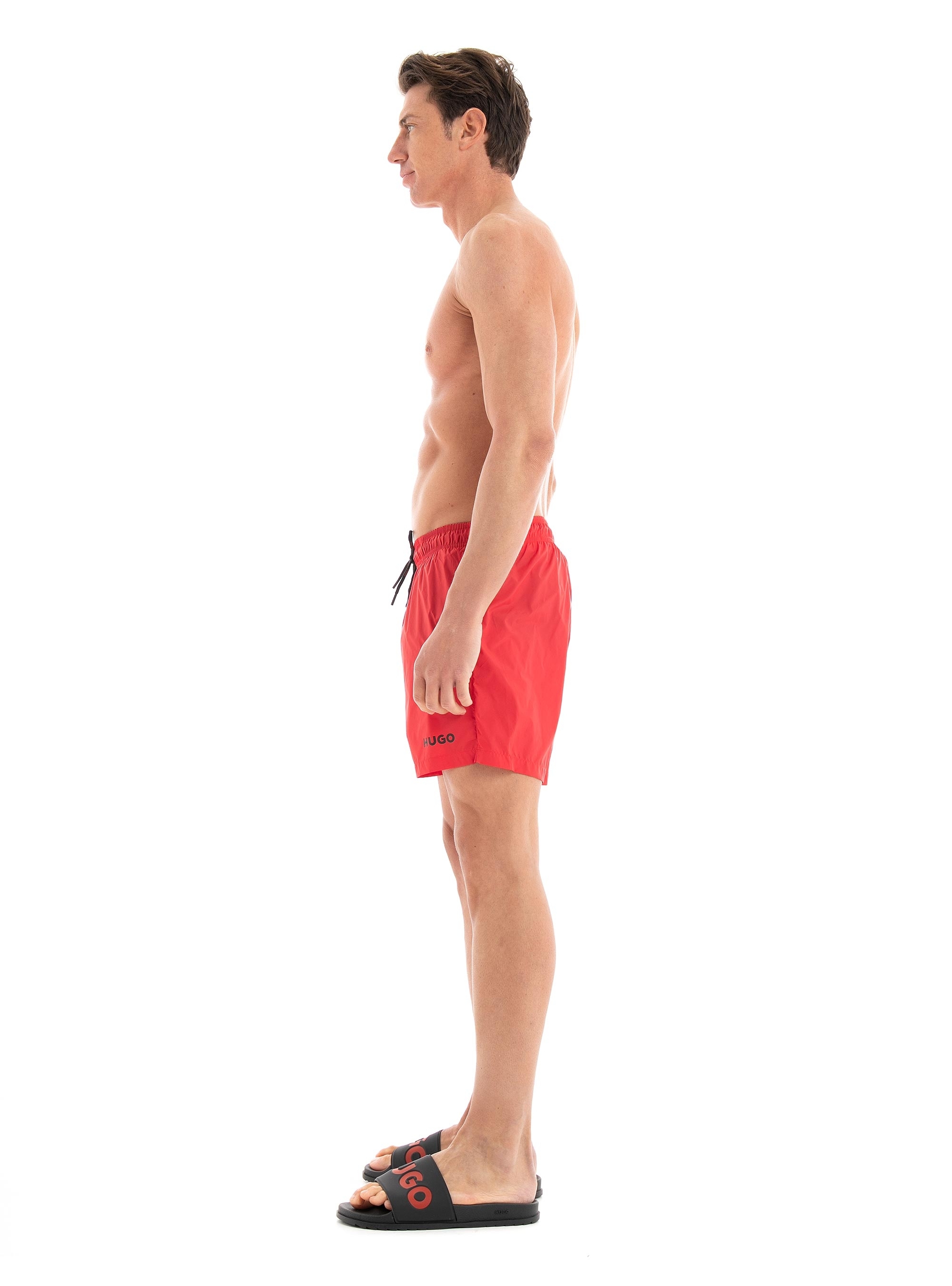 HUGO Quick-Dry Swim Shorts HAITI - Red