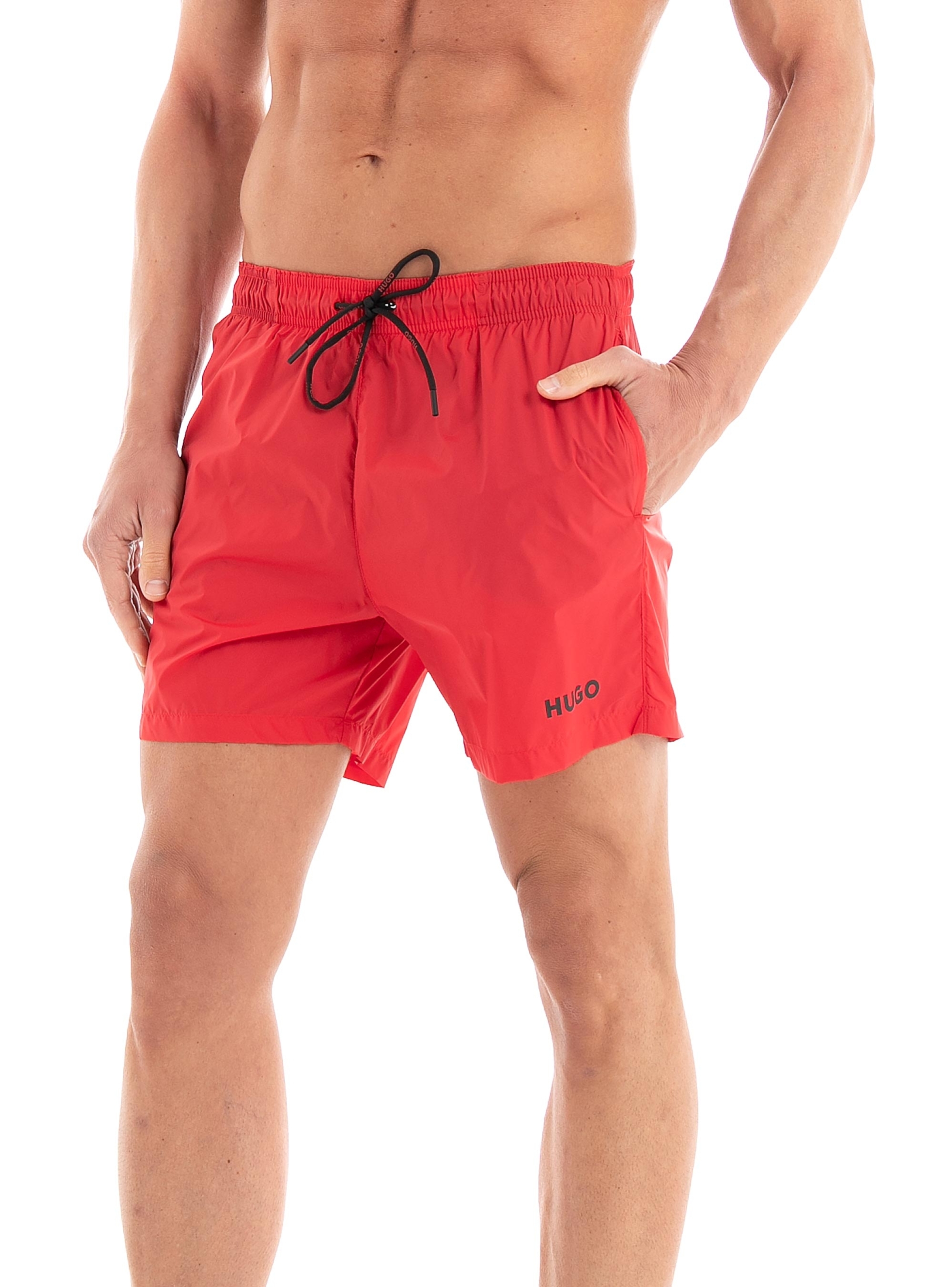 HUGO Quick-Dry Swim Shorts HAITI - Red