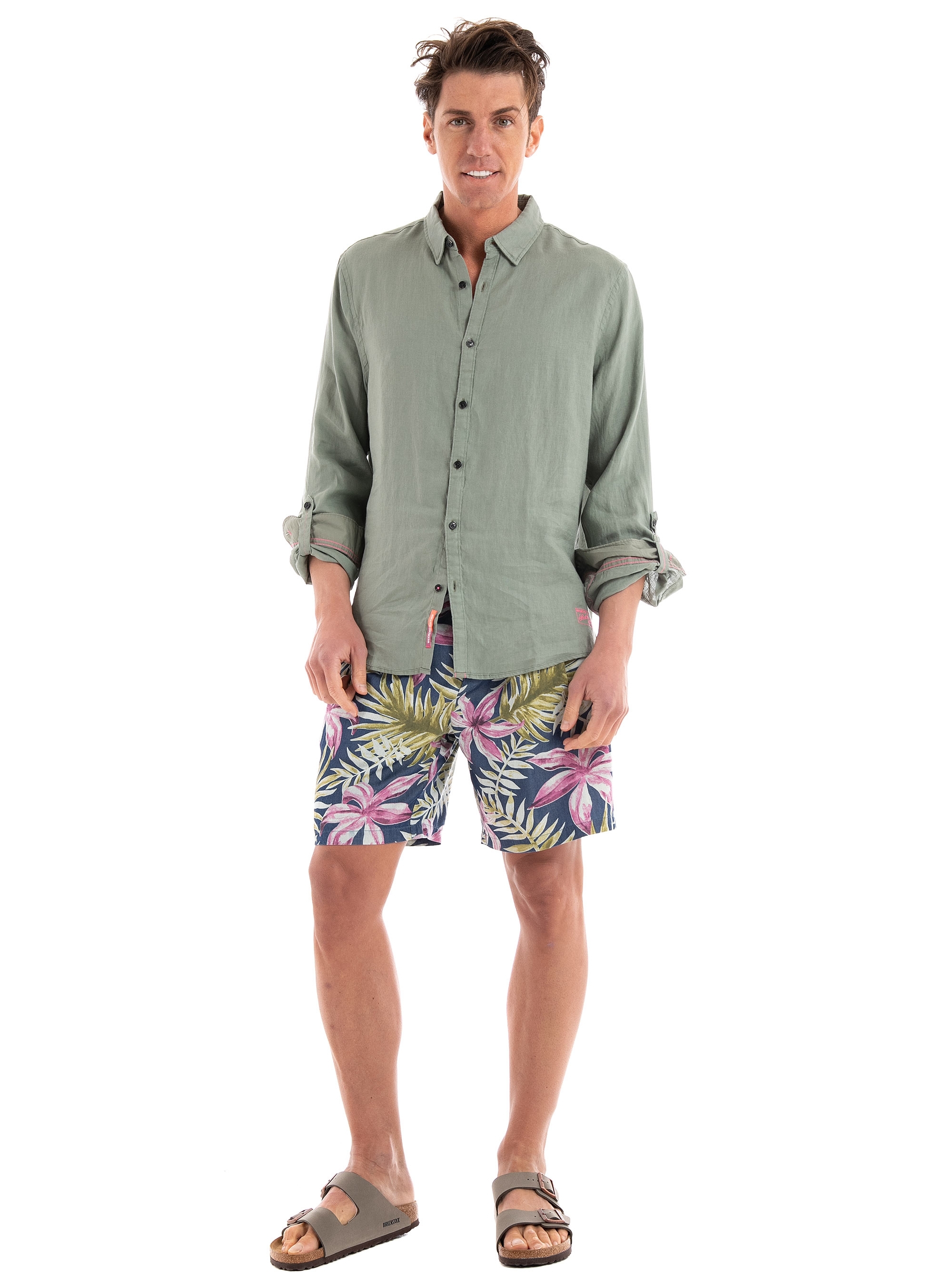 Scotch & Soda Twilt Allover Printed Soft Pleated Shorts - Multi Colors