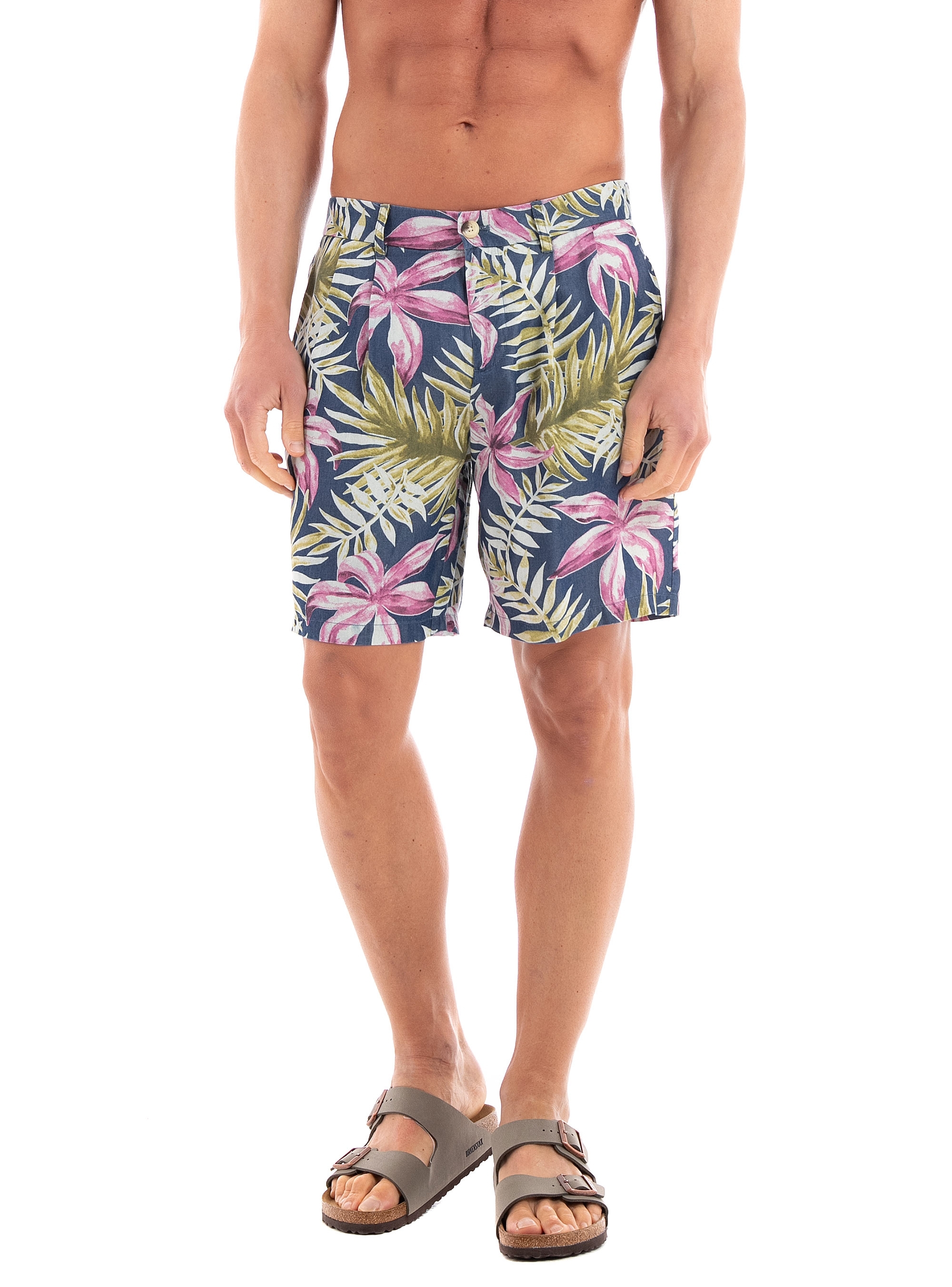 Scotch & Soda Twilt Allover Printed Soft Pleated Shorts - Multi Colors