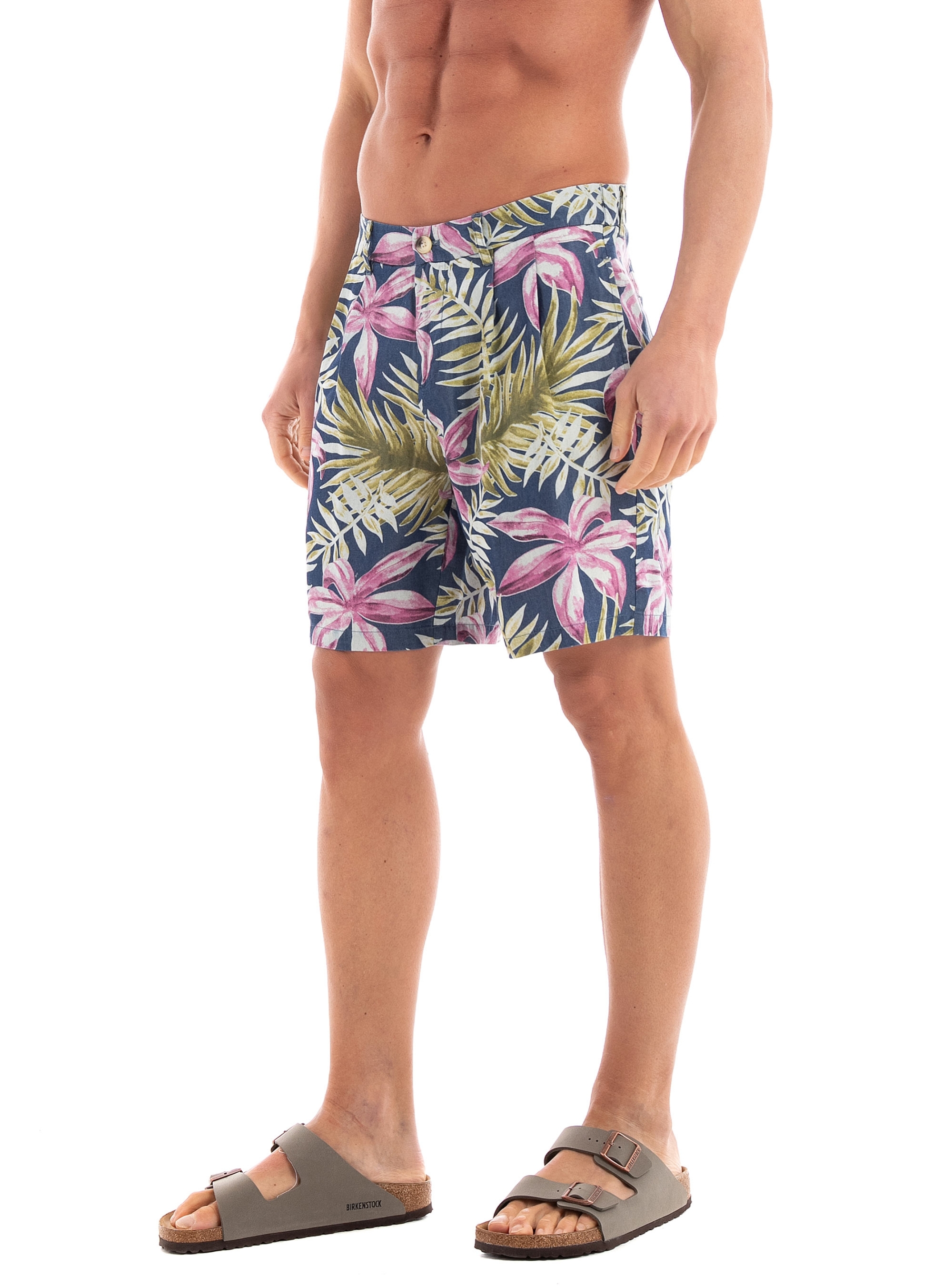 Scotch & Soda Twilt Allover Printed Soft Pleated Shorts - Multi Colors