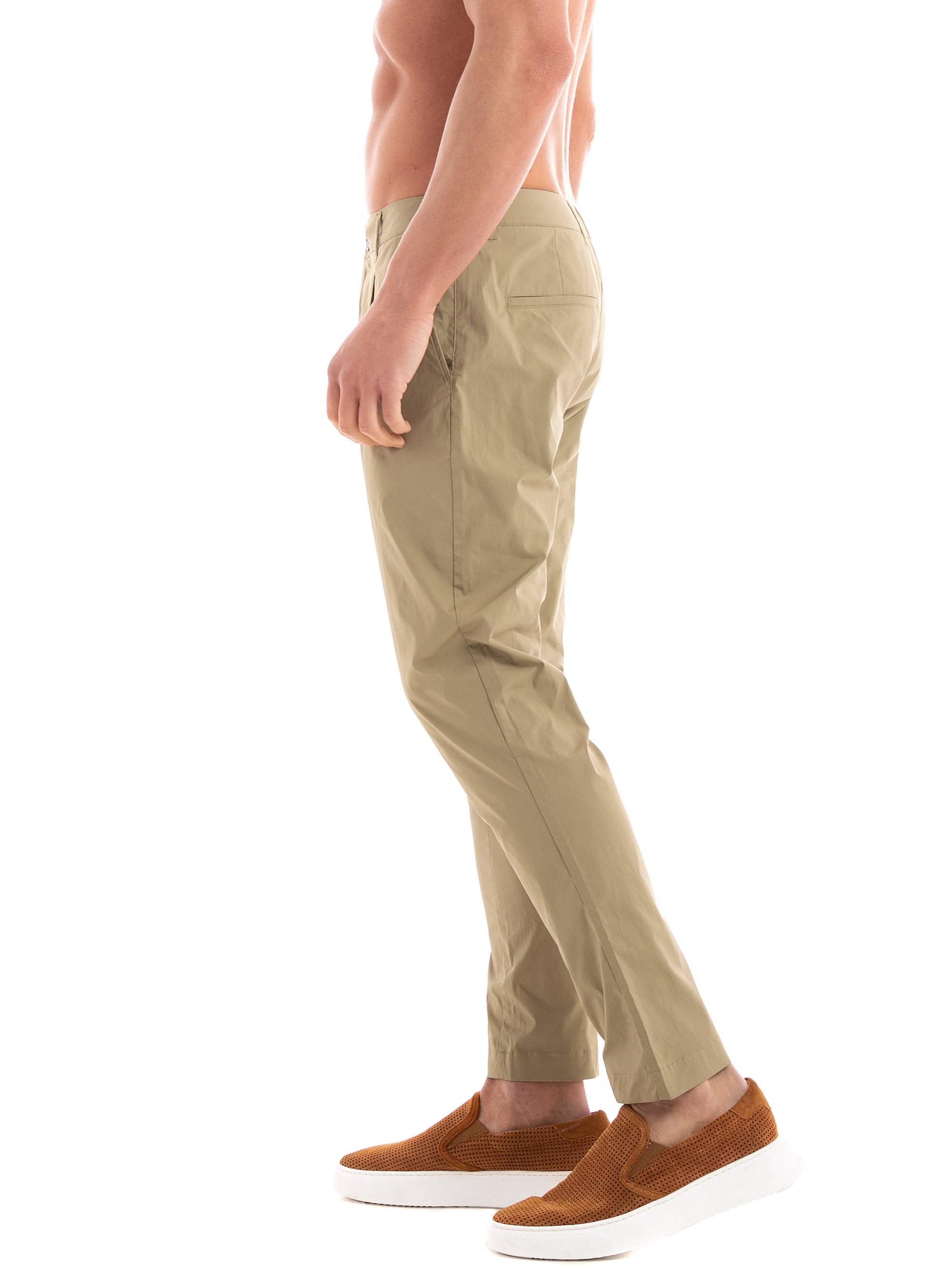 Scotch & Soda Blake Lightweight Poplin Pleated Chino Pants - Khaki