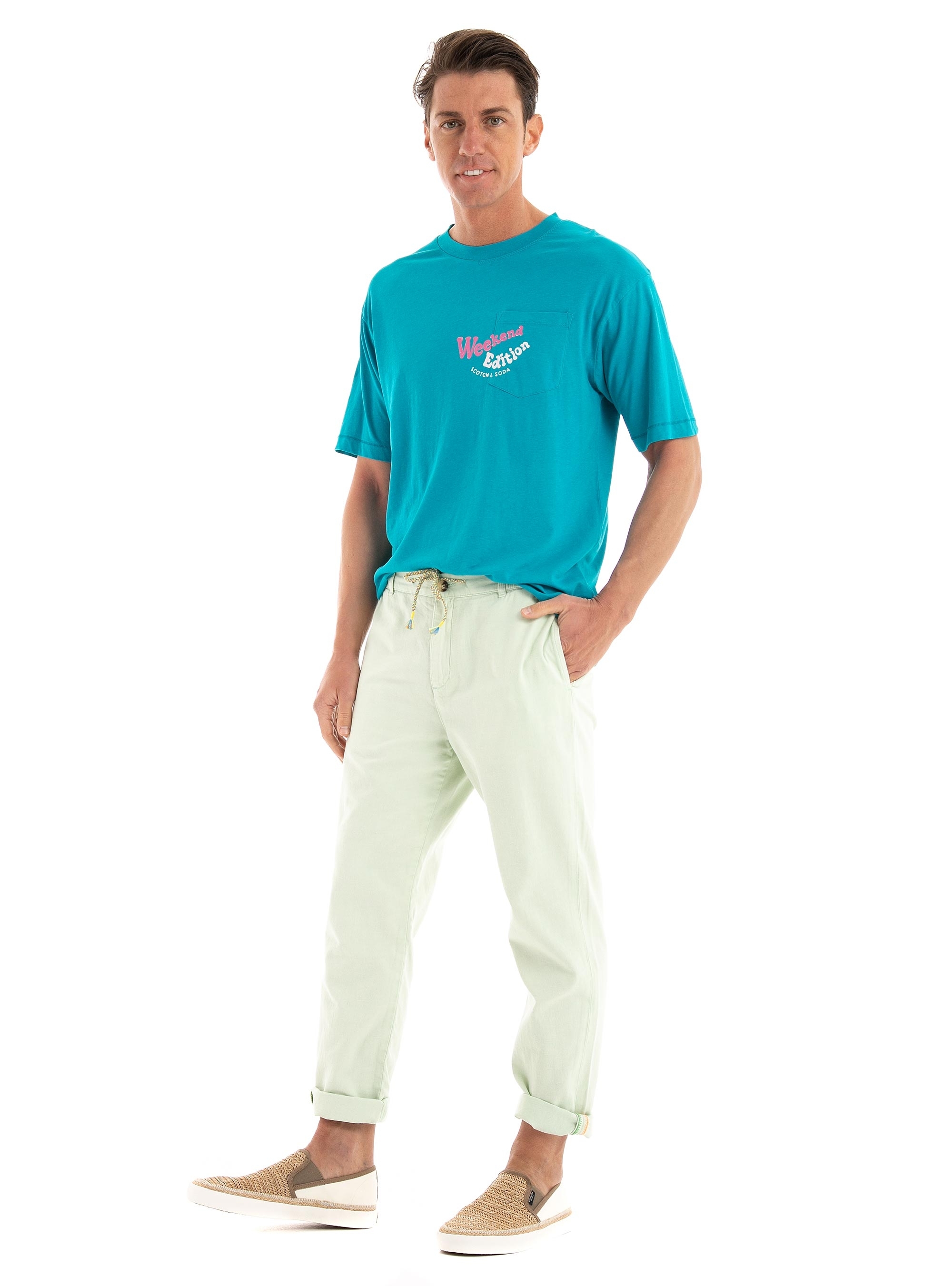 Scotch & Soda The Drift Garment-Dyed Jogger Pants - Mint