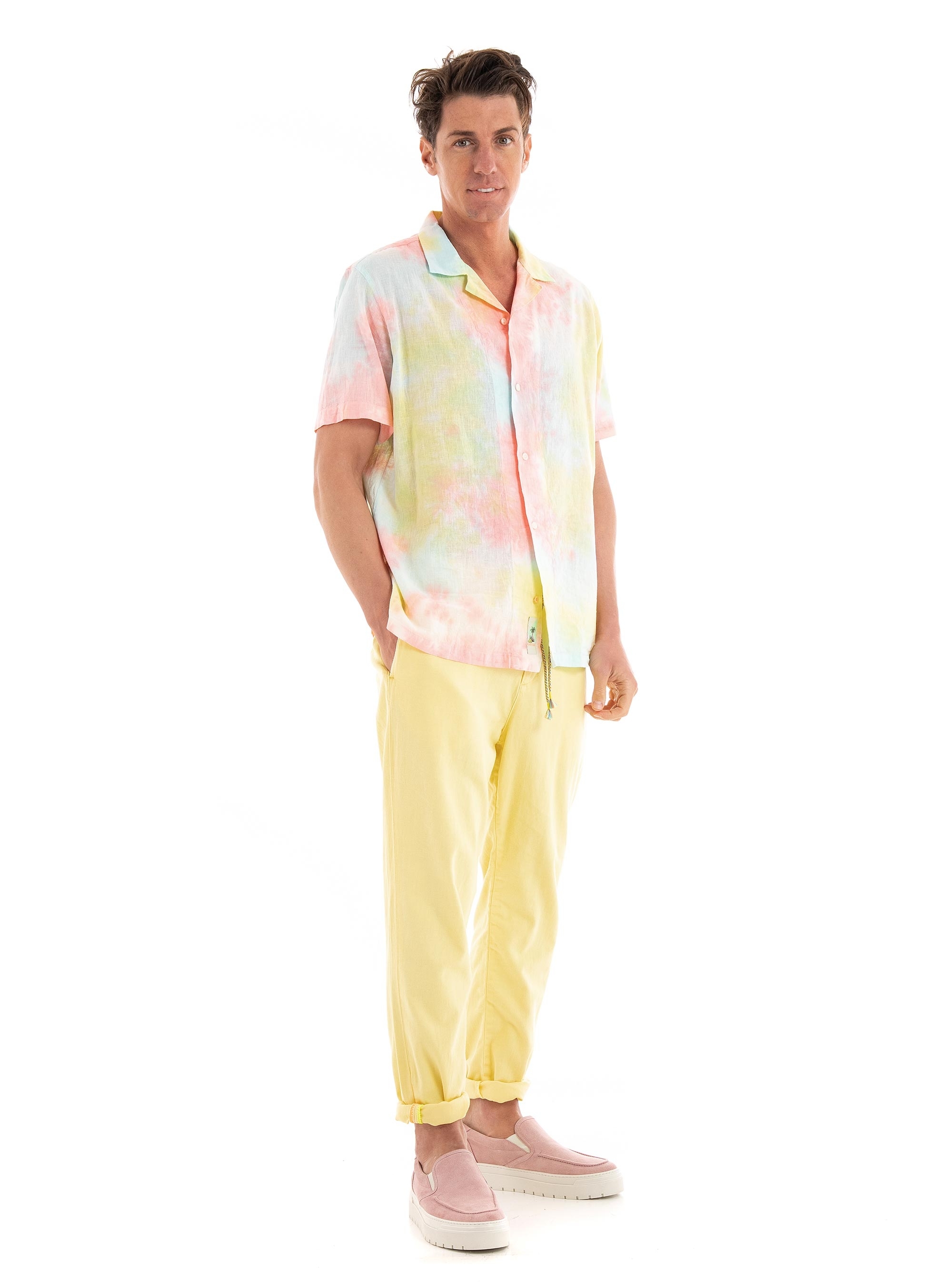Scotch & Soda Detailed Tie Dye Blend Shirt - Multi Colors