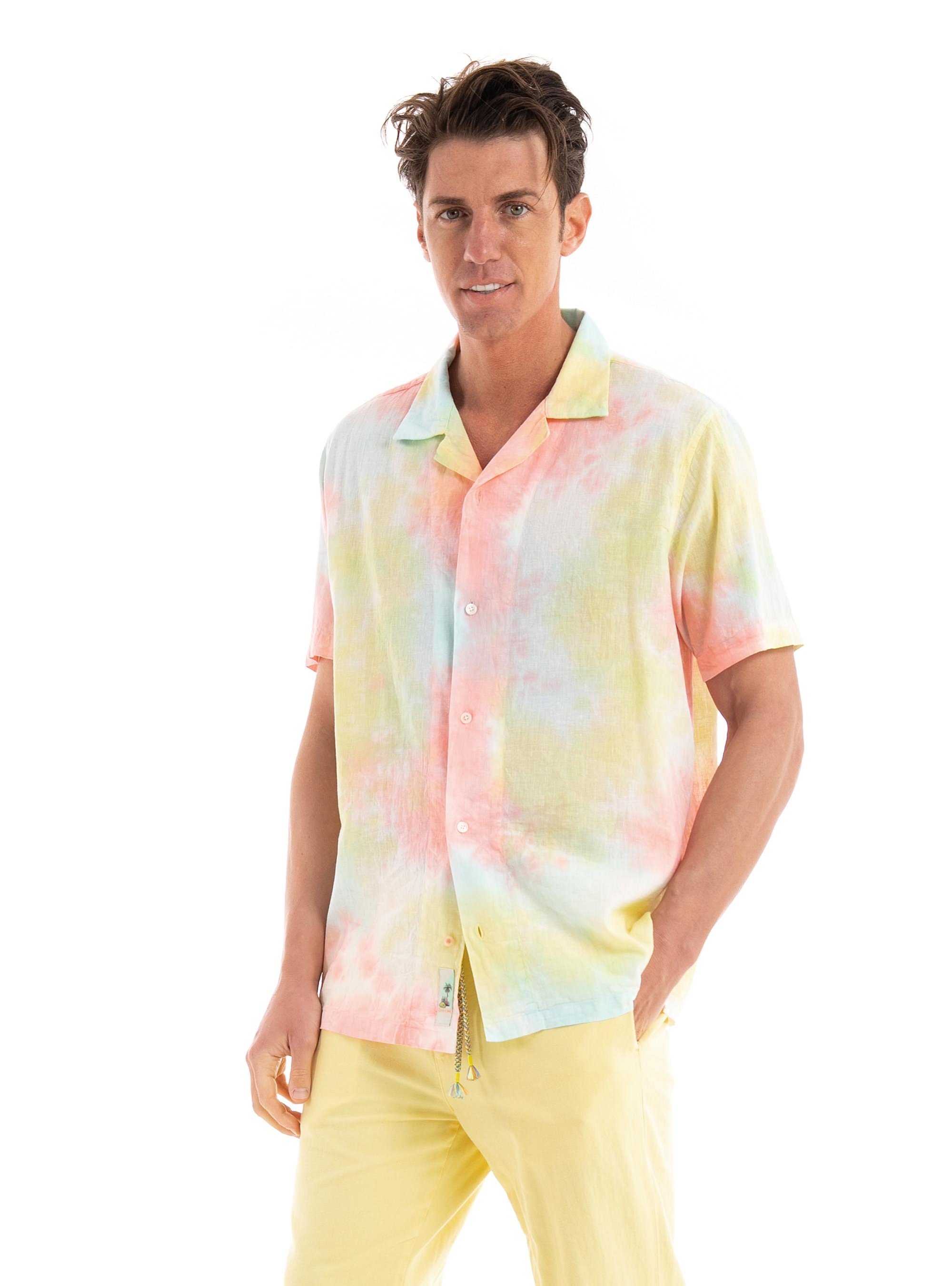 Scotch & Soda Detailed Tie Dye Blend Shirt - Multi Colors