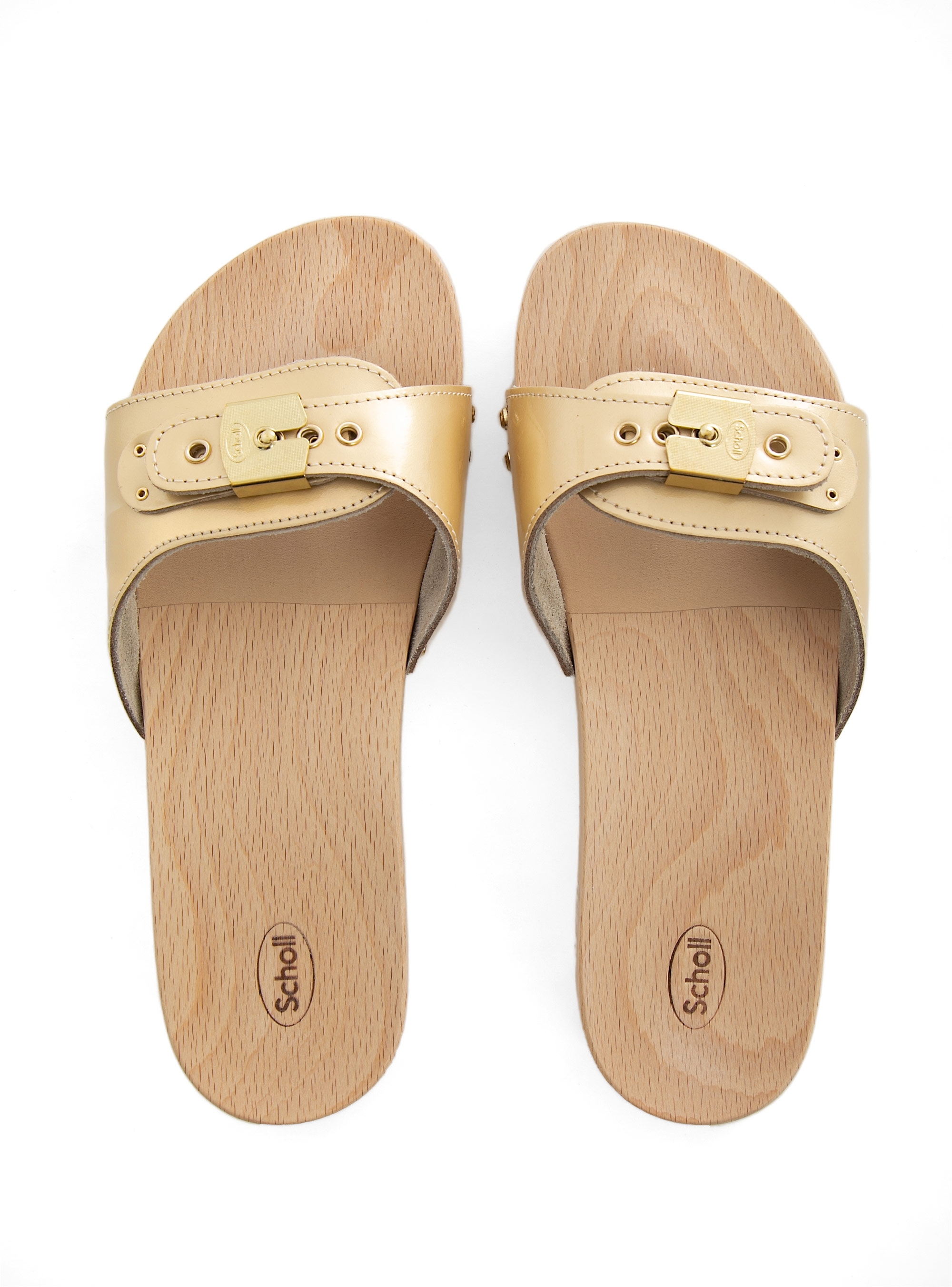 Scholl Pescura Flat Flex Clogs - Gold
