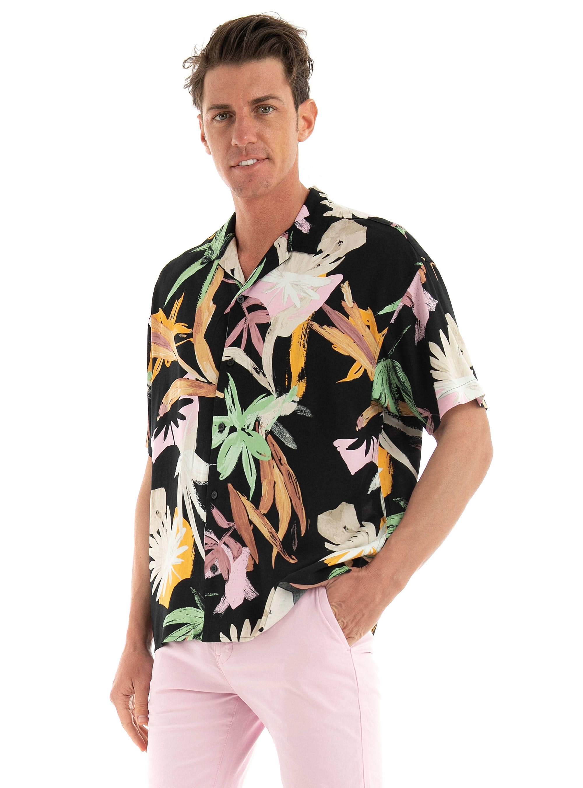 Jack & Jones Noah Exotic Resort Shirt - Black