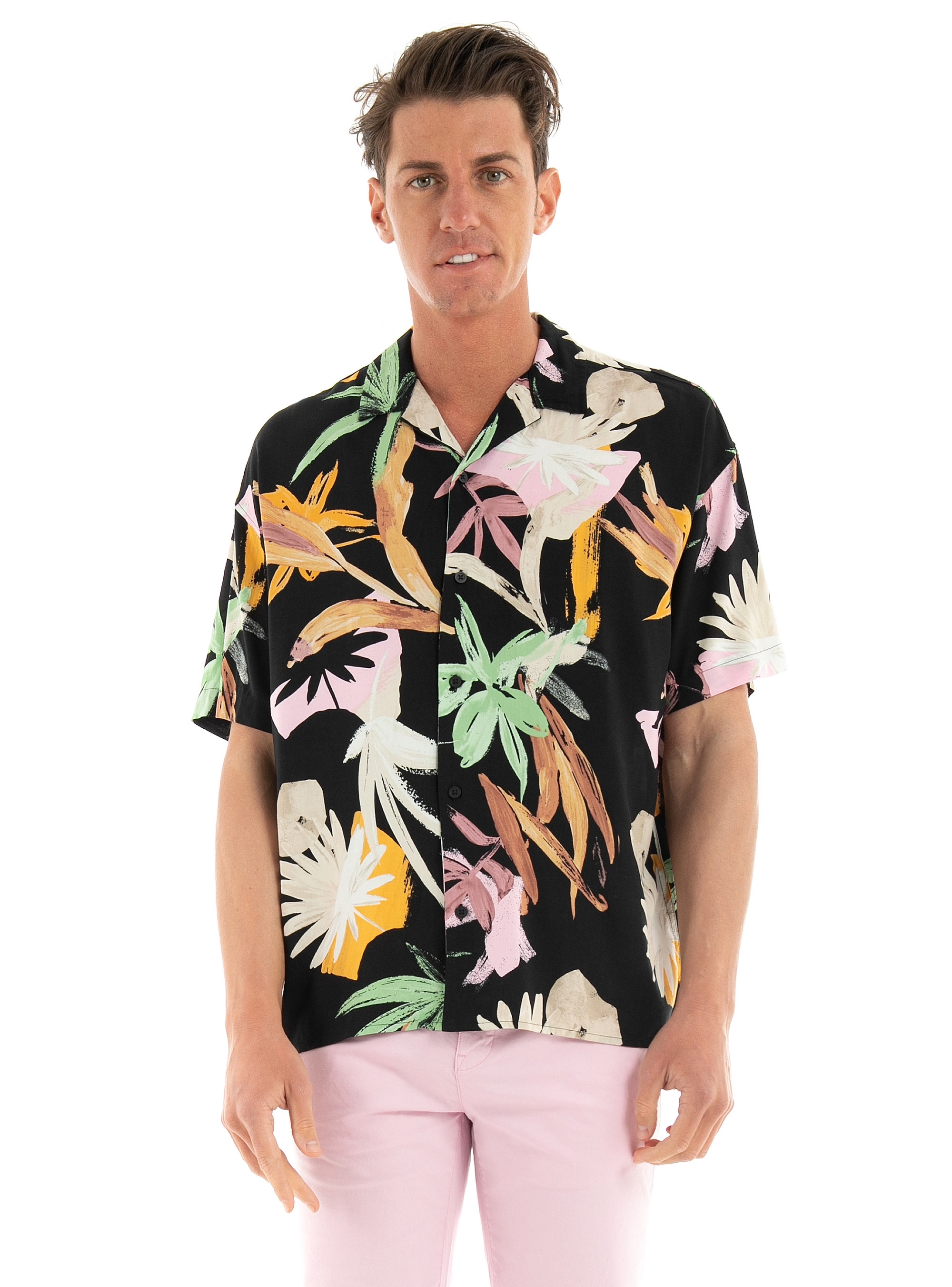 Jack & Jones Noah Exotic Resort Shirt - Black