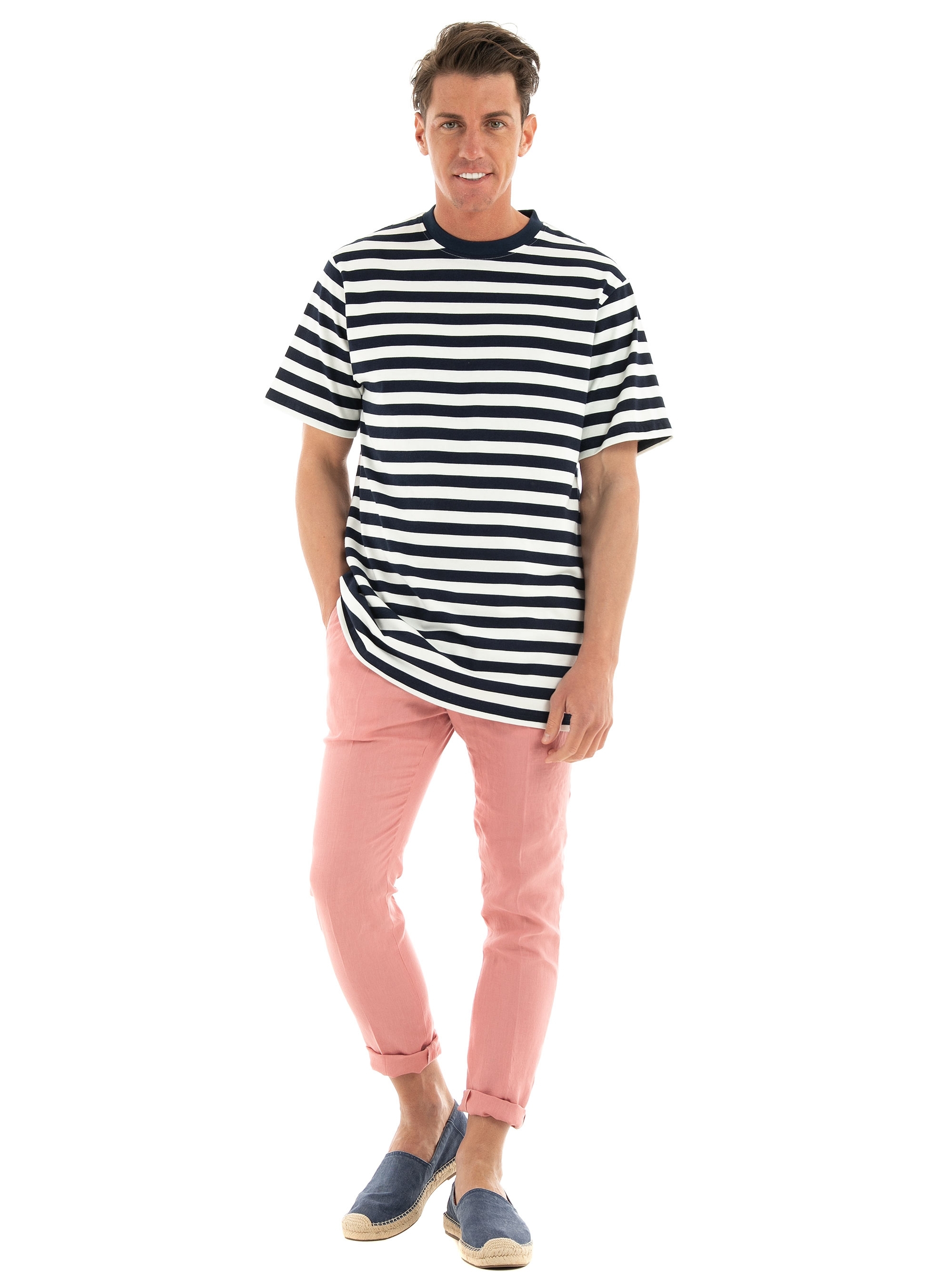 Manuel Ritz Striped T-Shirt - Navy
