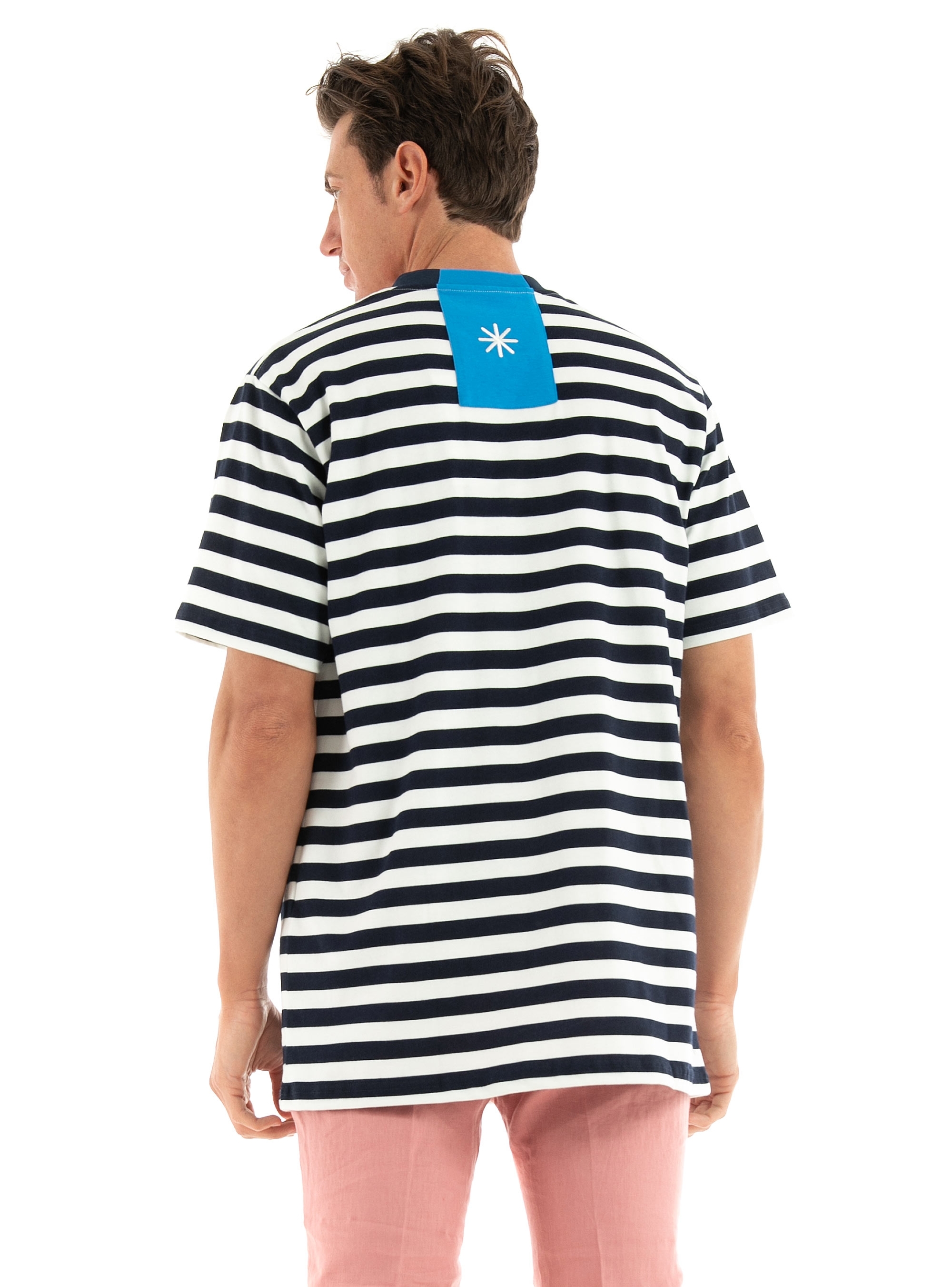 Manuel Ritz Striped T-Shirt - Navy