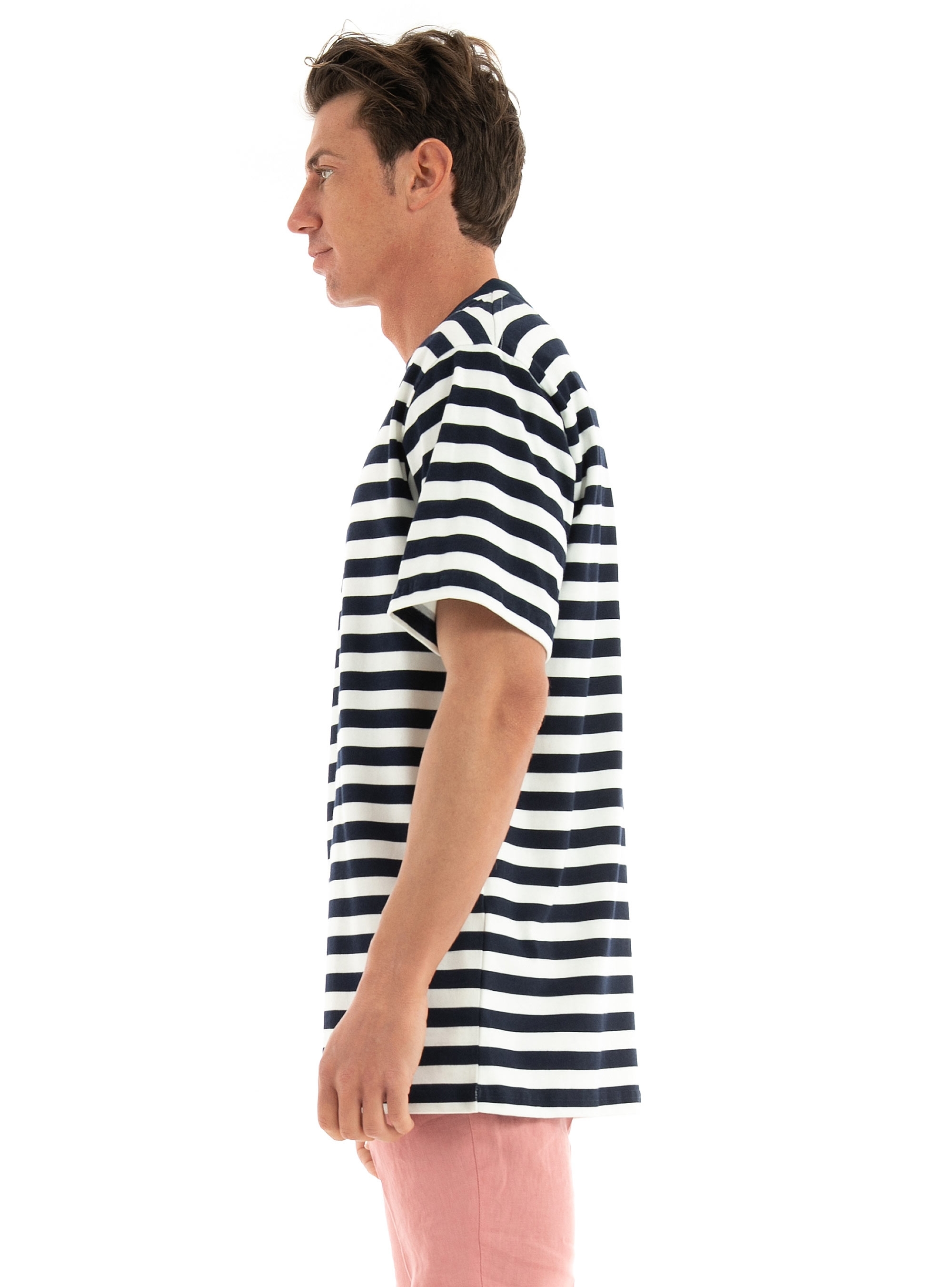 Manuel Ritz Striped T-Shirt - Navy