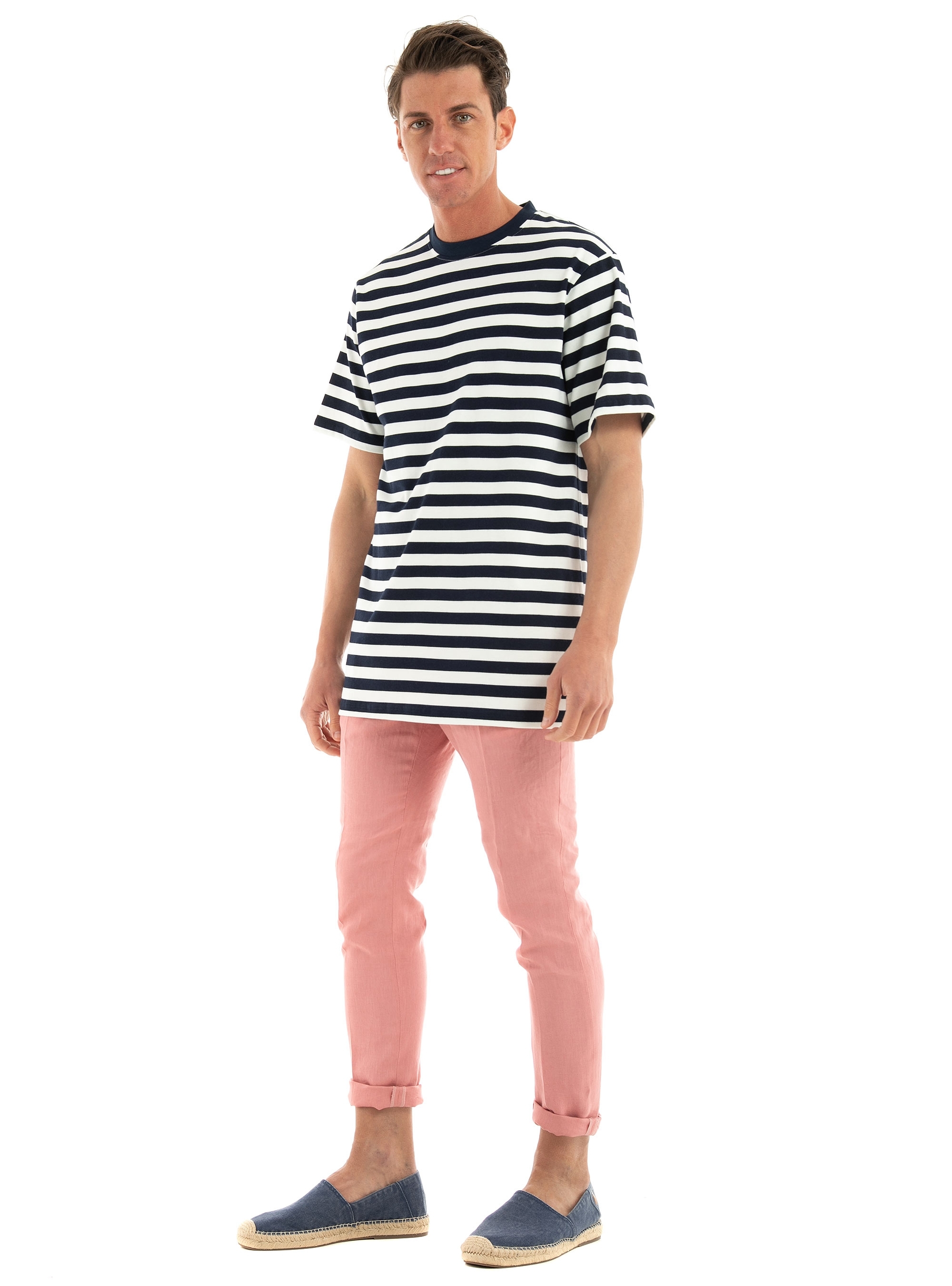 Manuel Ritz Striped T-Shirt - Navy