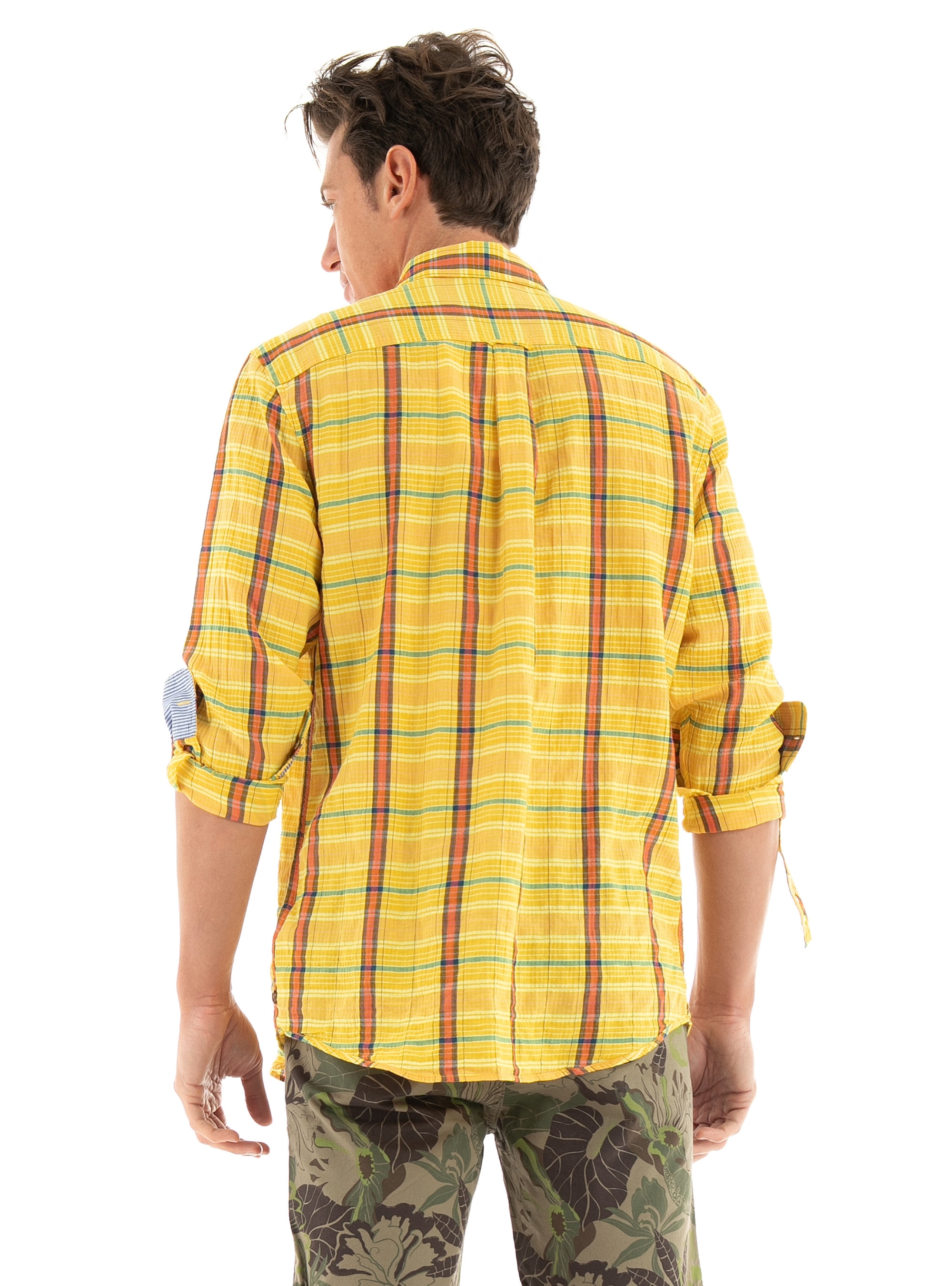 Scotch & Soda Light Weight Voile Shirt With Seersucker - Yellow