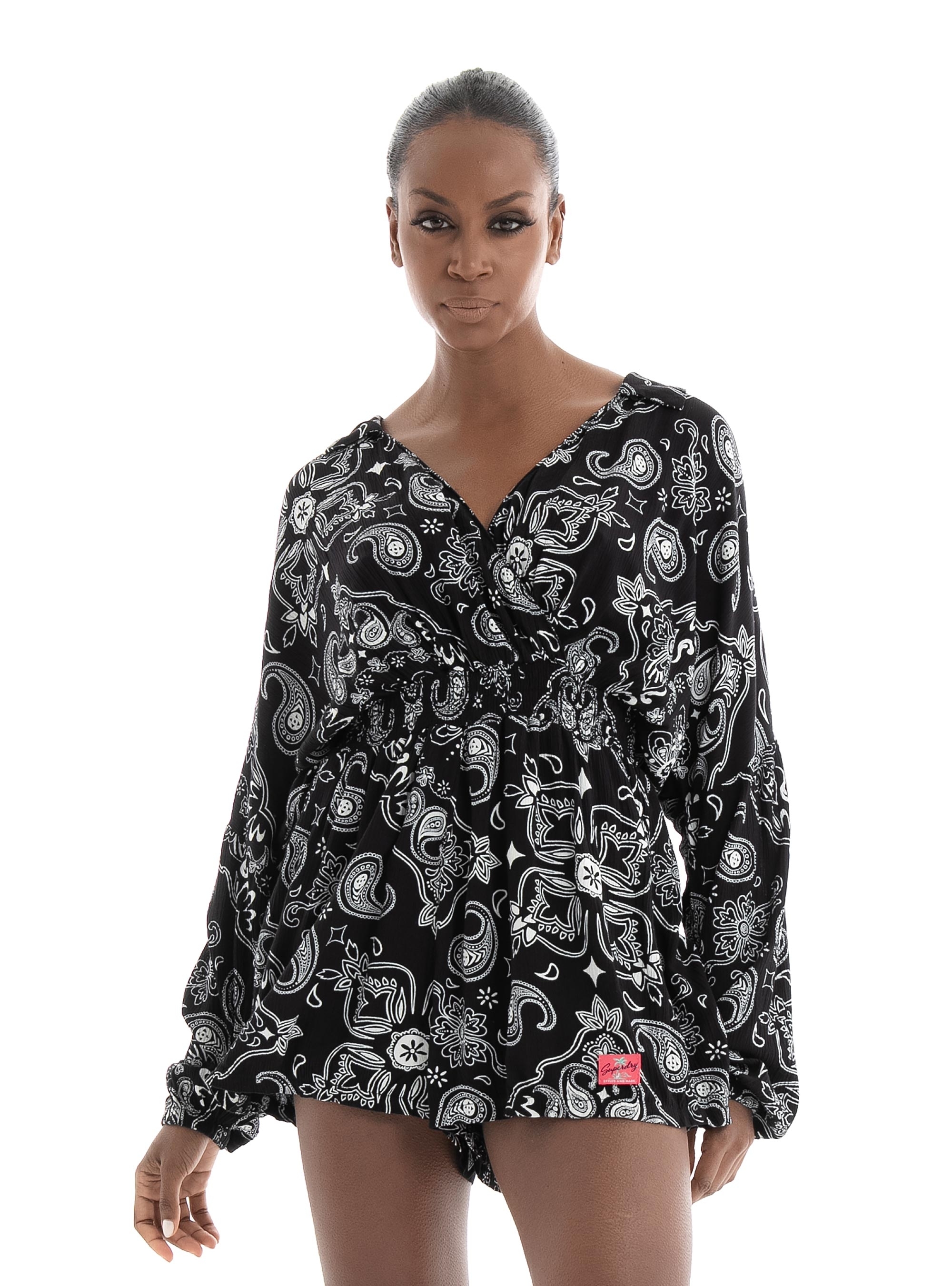 Superdry Vintage Beach Playsuit - Black