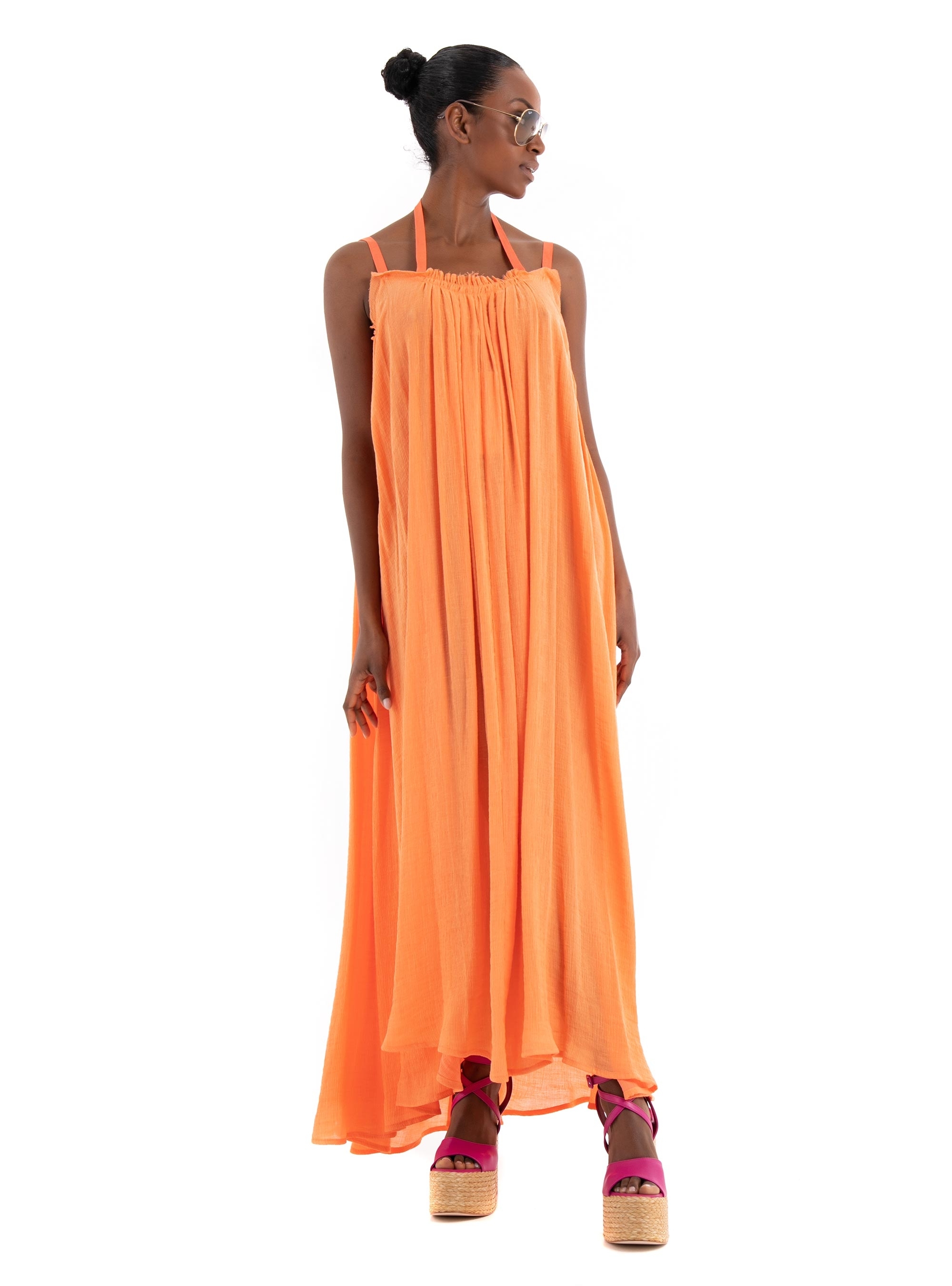 Black & Black Dress - Orange