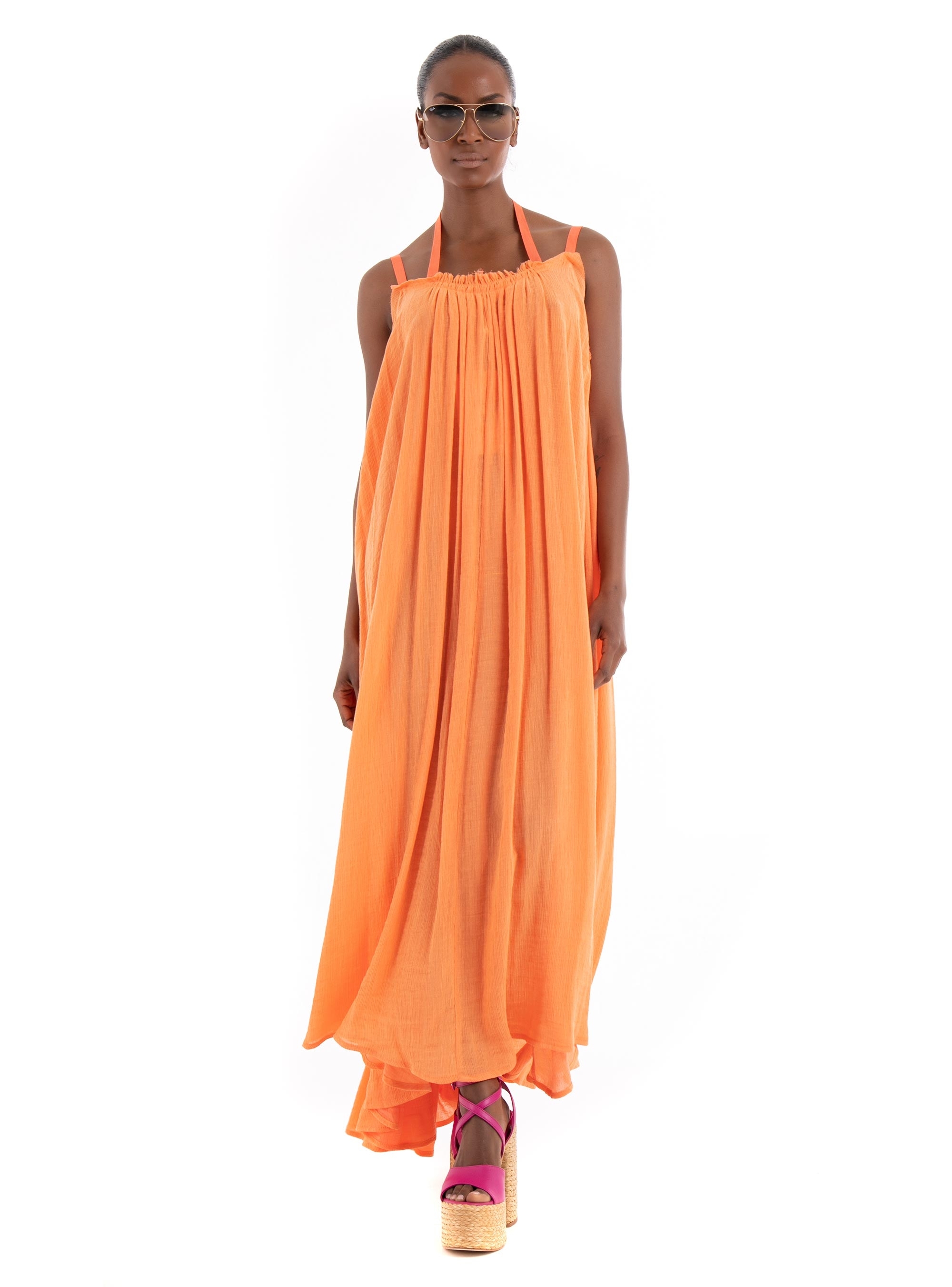 Black & Black Dress - Orange