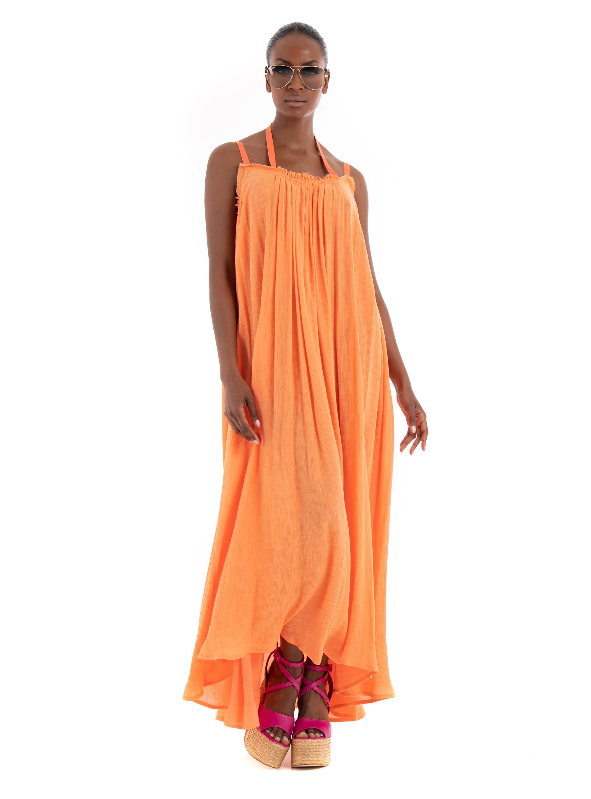 Black & Black Dress - Orange
