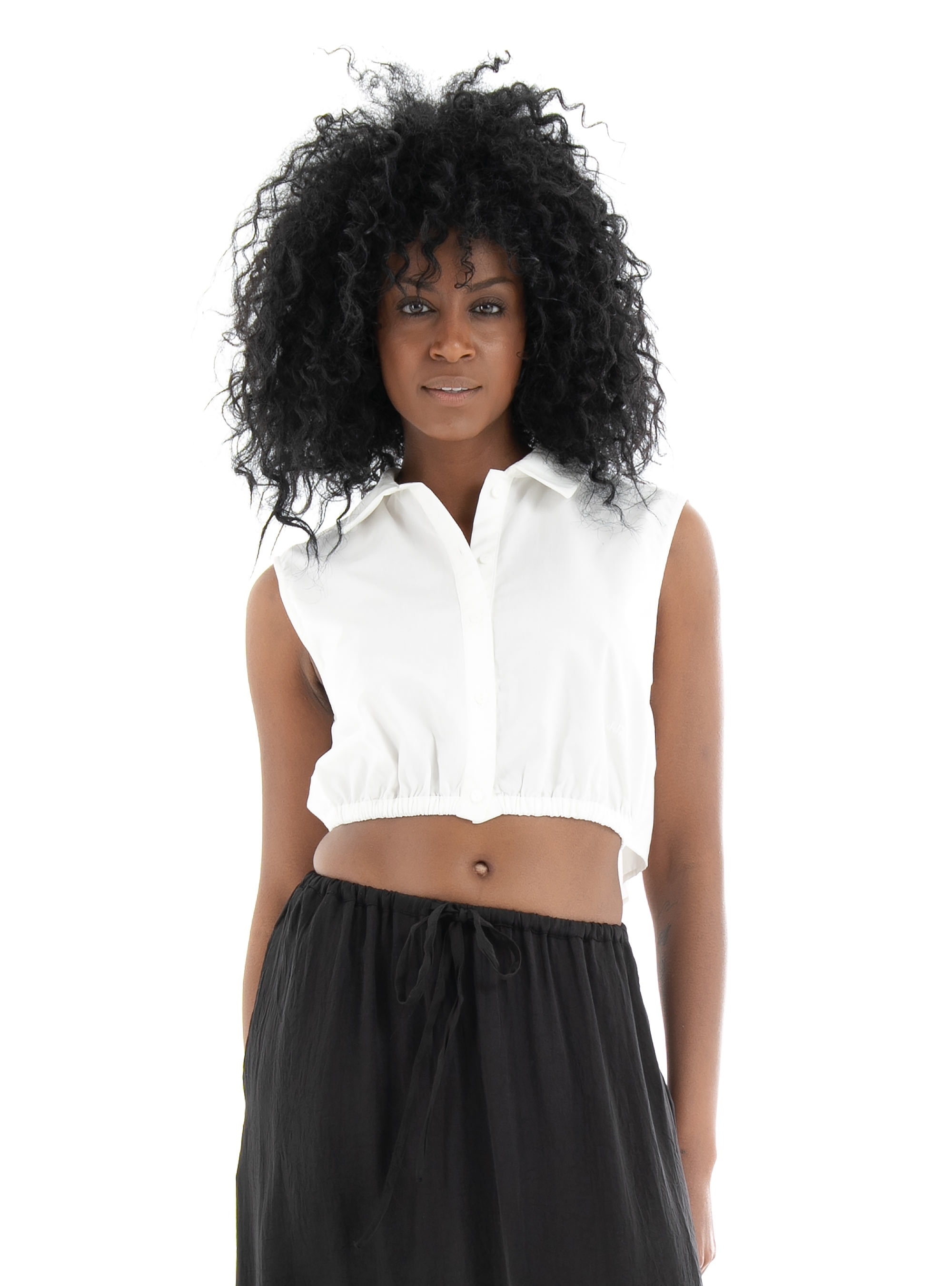 JJXX Roe Mission Cropped Shirt - White