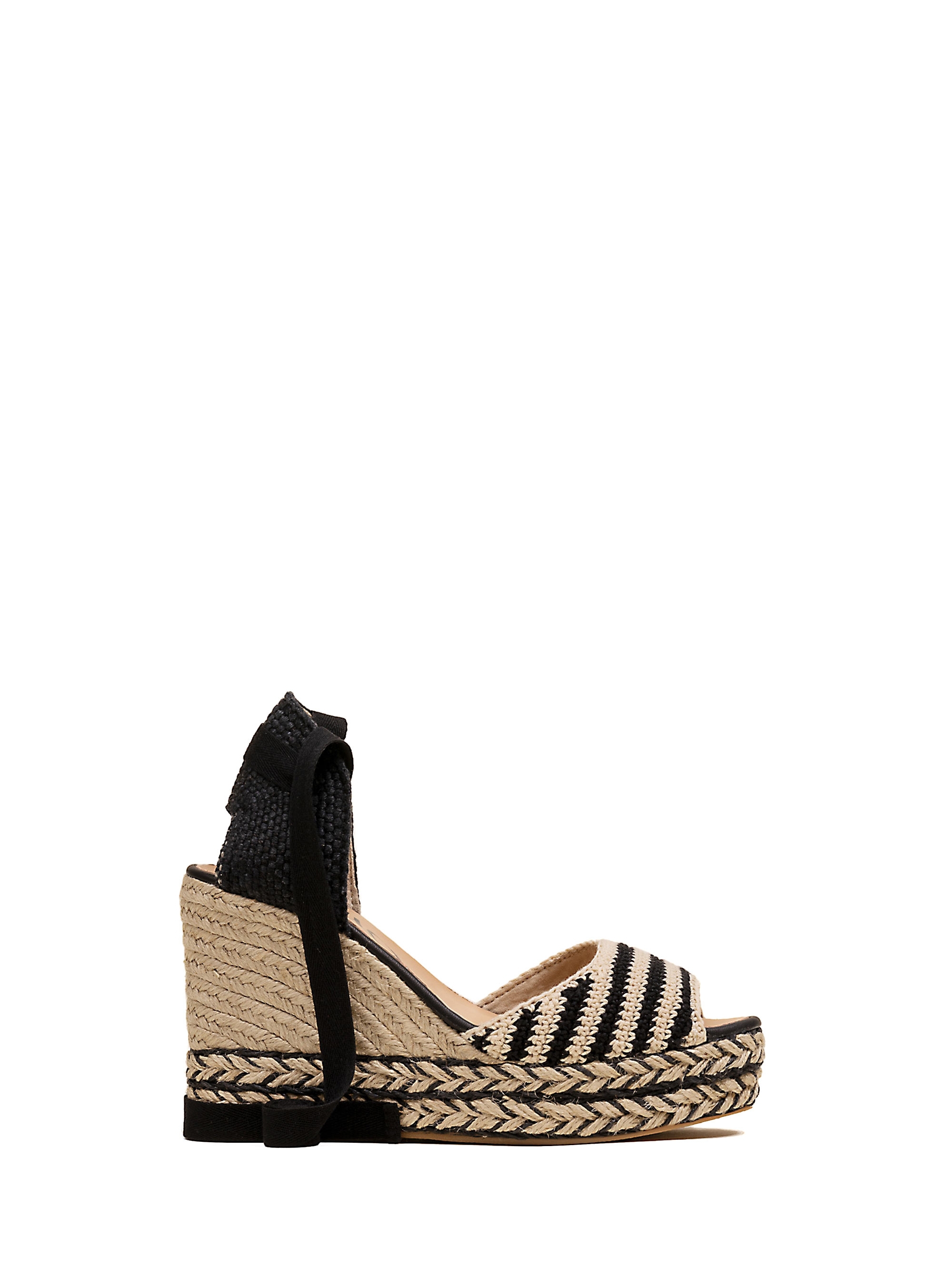 Gaimo Berlioz Heel Espadrilles - Black & White