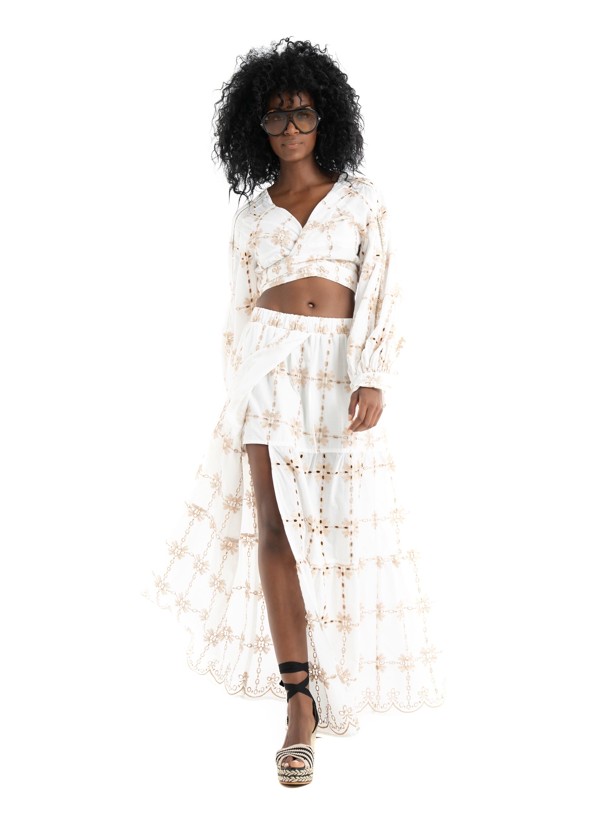 August Embroidered Top - White