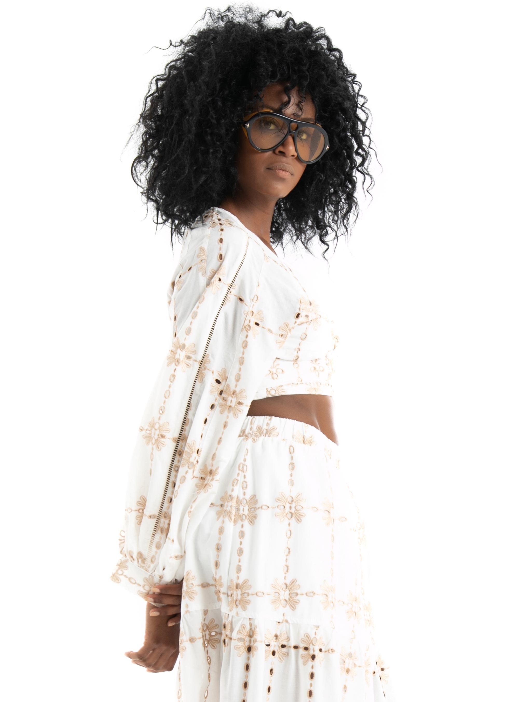 August Embroidered Top - White