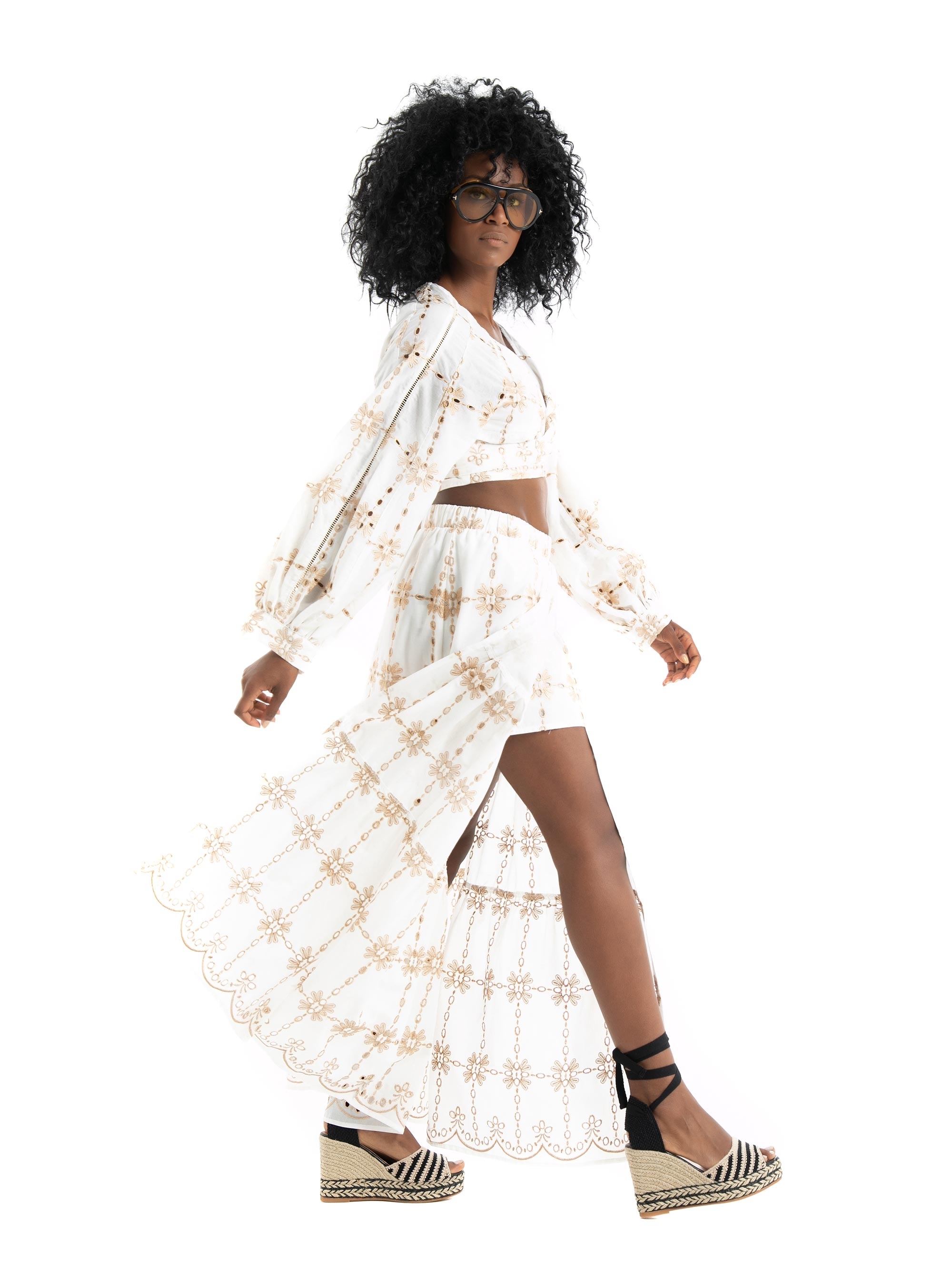 August Embroidered Top - White