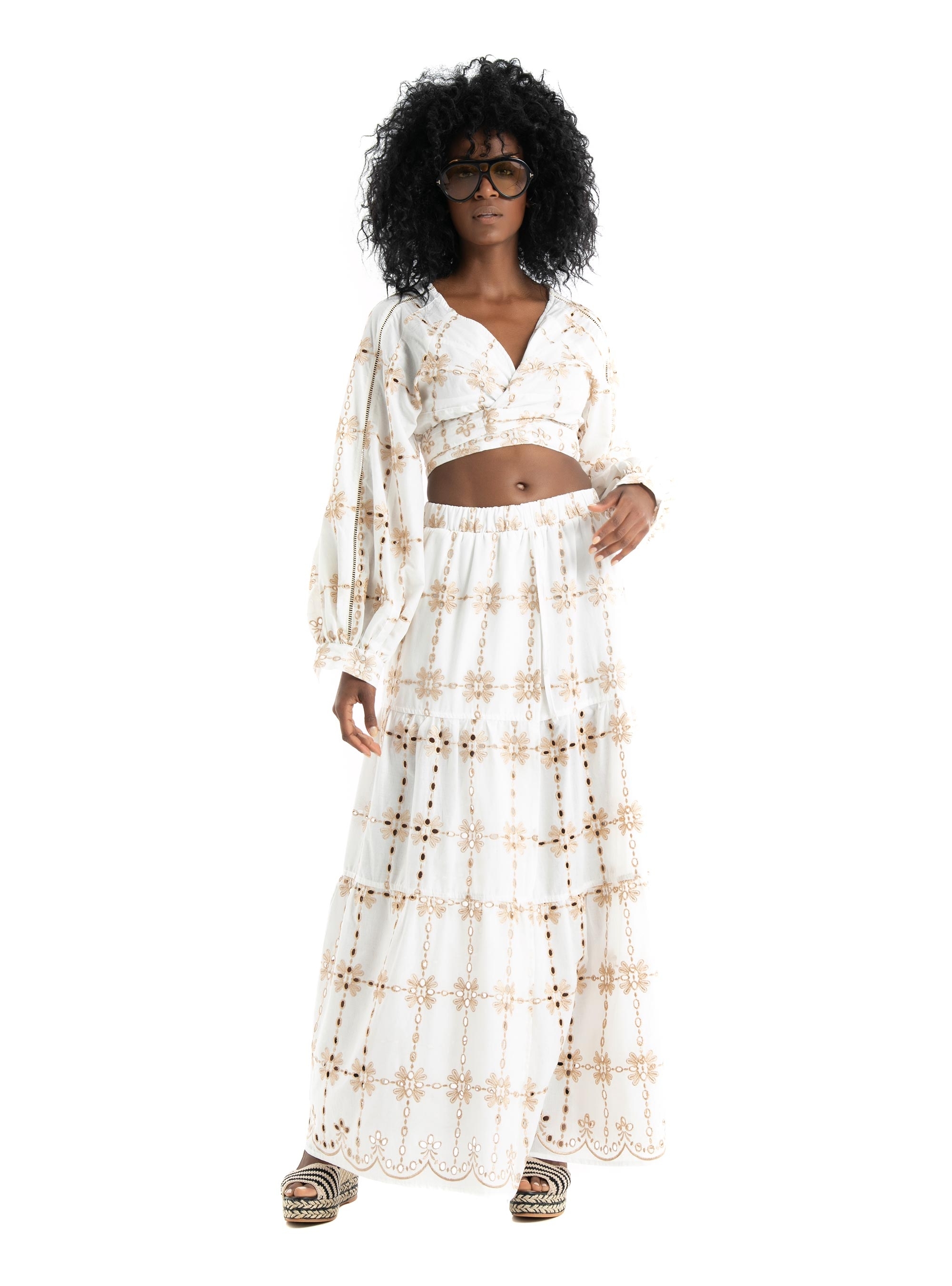 August Embroidered Top - White