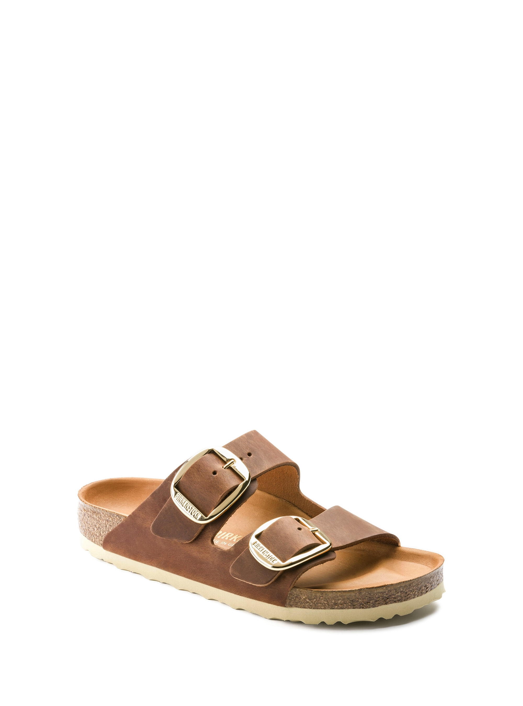 Birkenstock Arizona Big Buckle Oiled Leather Narrow Fit Sandals - Cognac