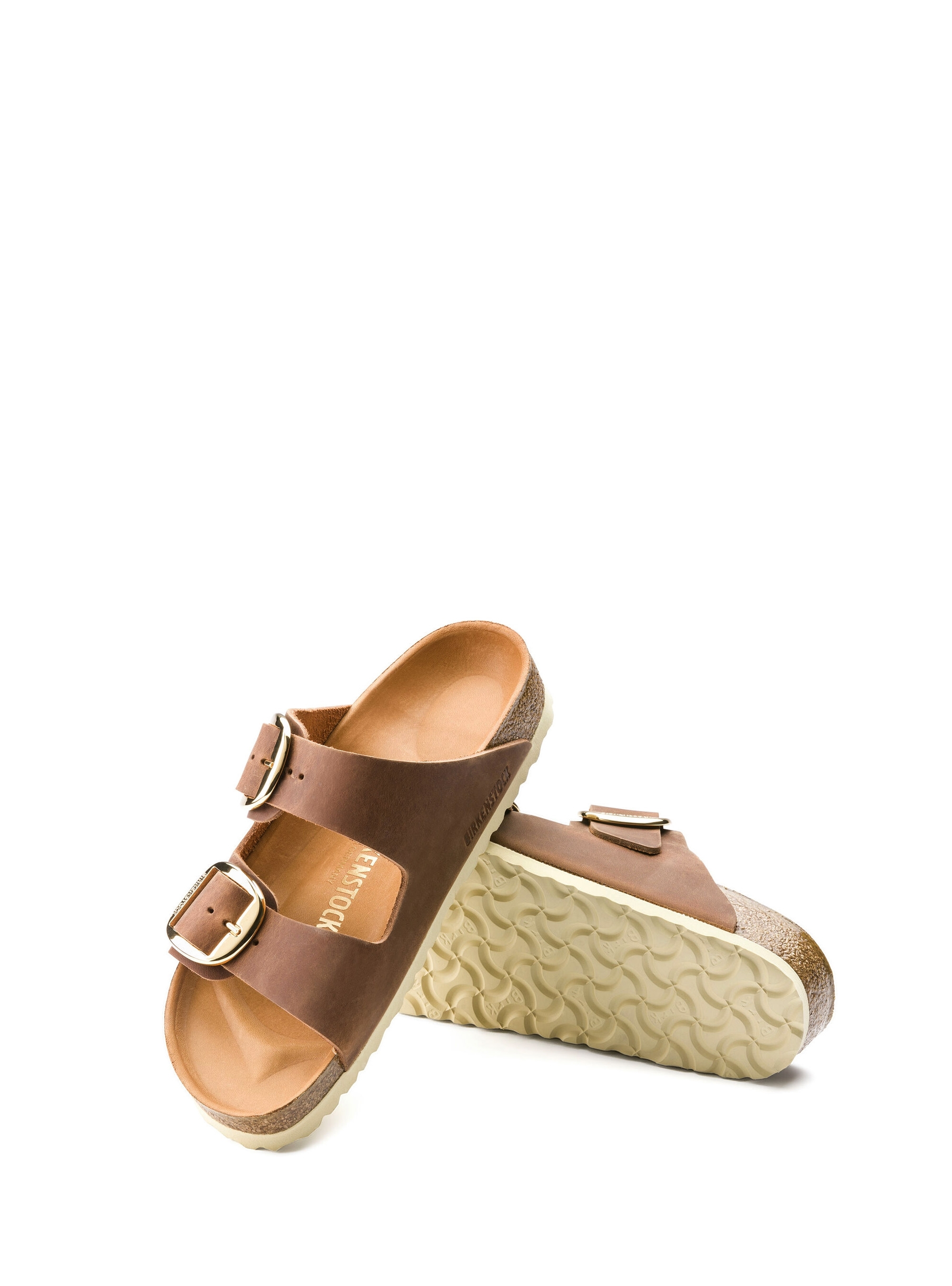 Birkenstock Arizona Big Buckle Oiled Leather Narrow Fit Sandals - Cognac