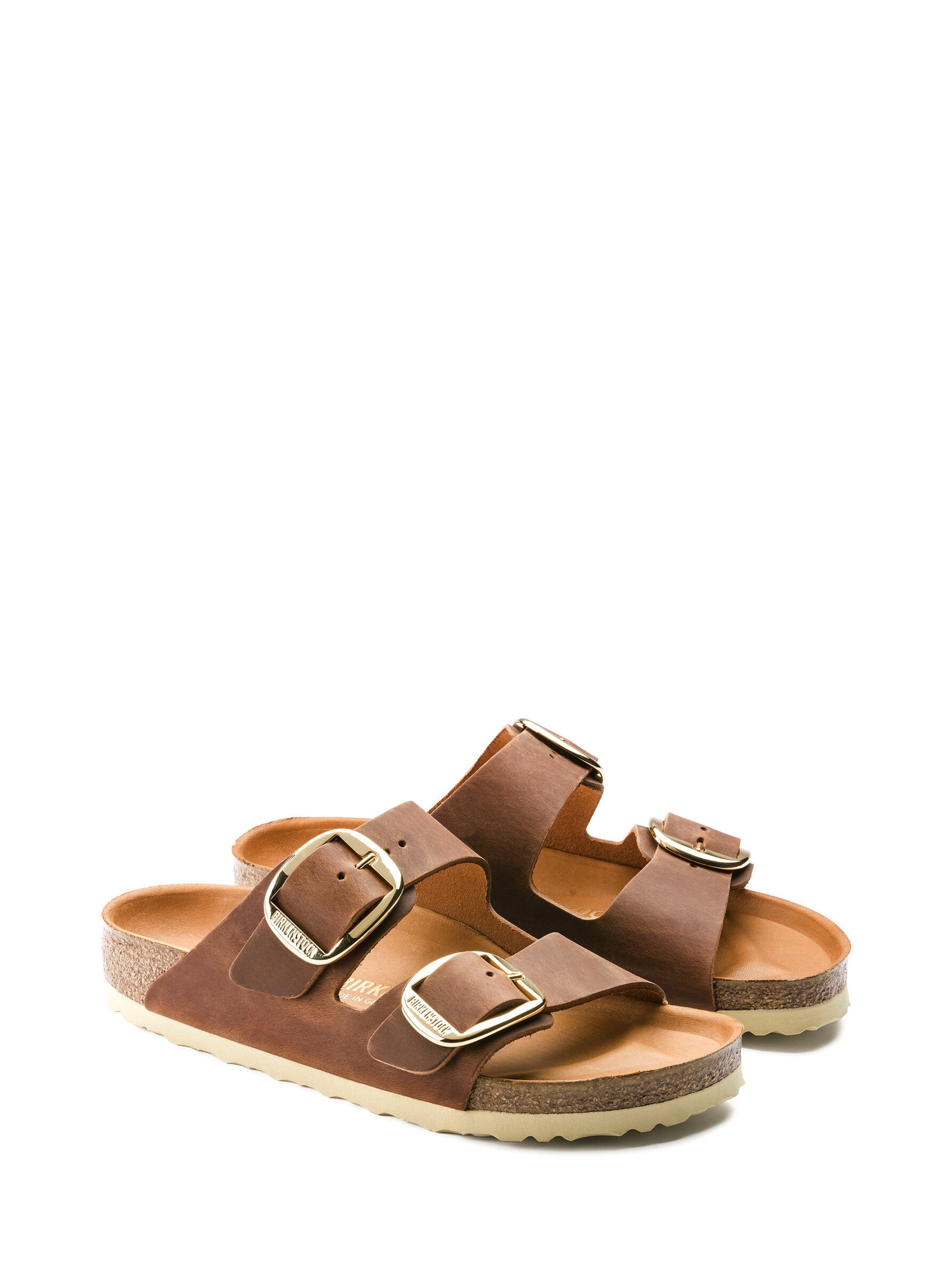 Birkenstock Arizona Big Buckle Oiled Leather Narrow Fit Sandals - Cognac