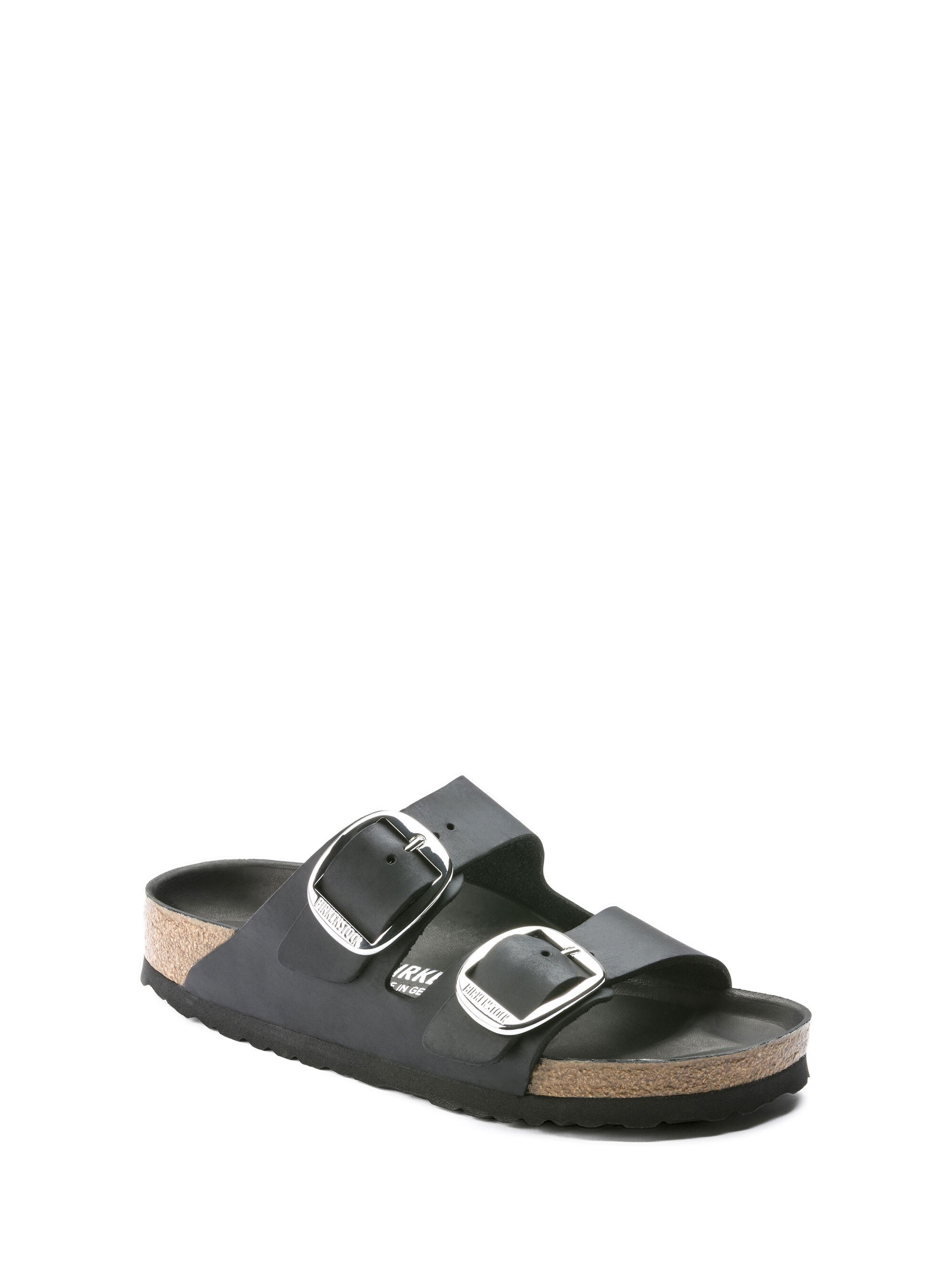 Birkenstock Arizona Big Buckle Oiled Leather Narrow Fit Sandals - Black