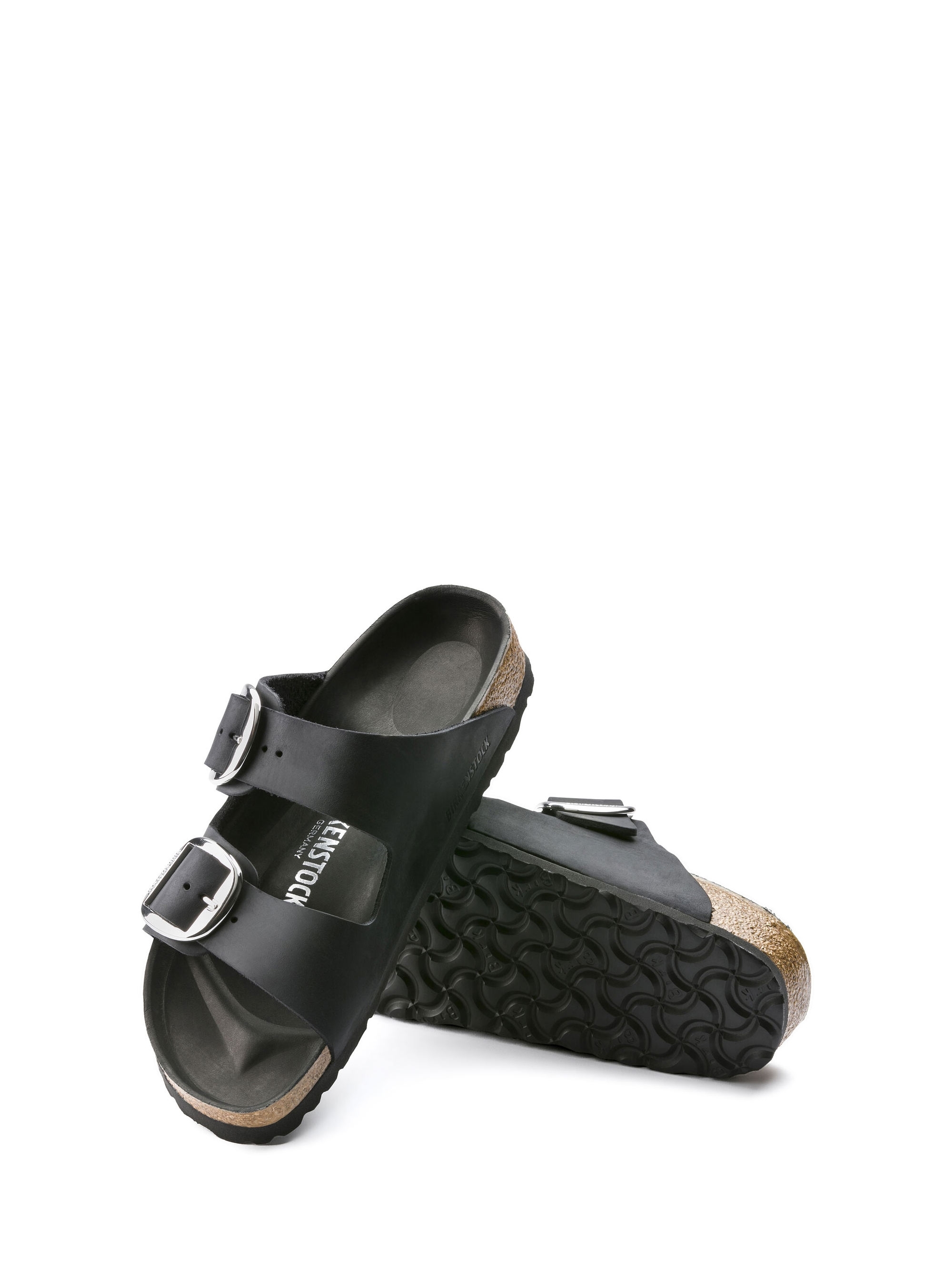 Birkenstock Arizona Big Buckle Oiled Leather Narrow Fit Sandals - Black