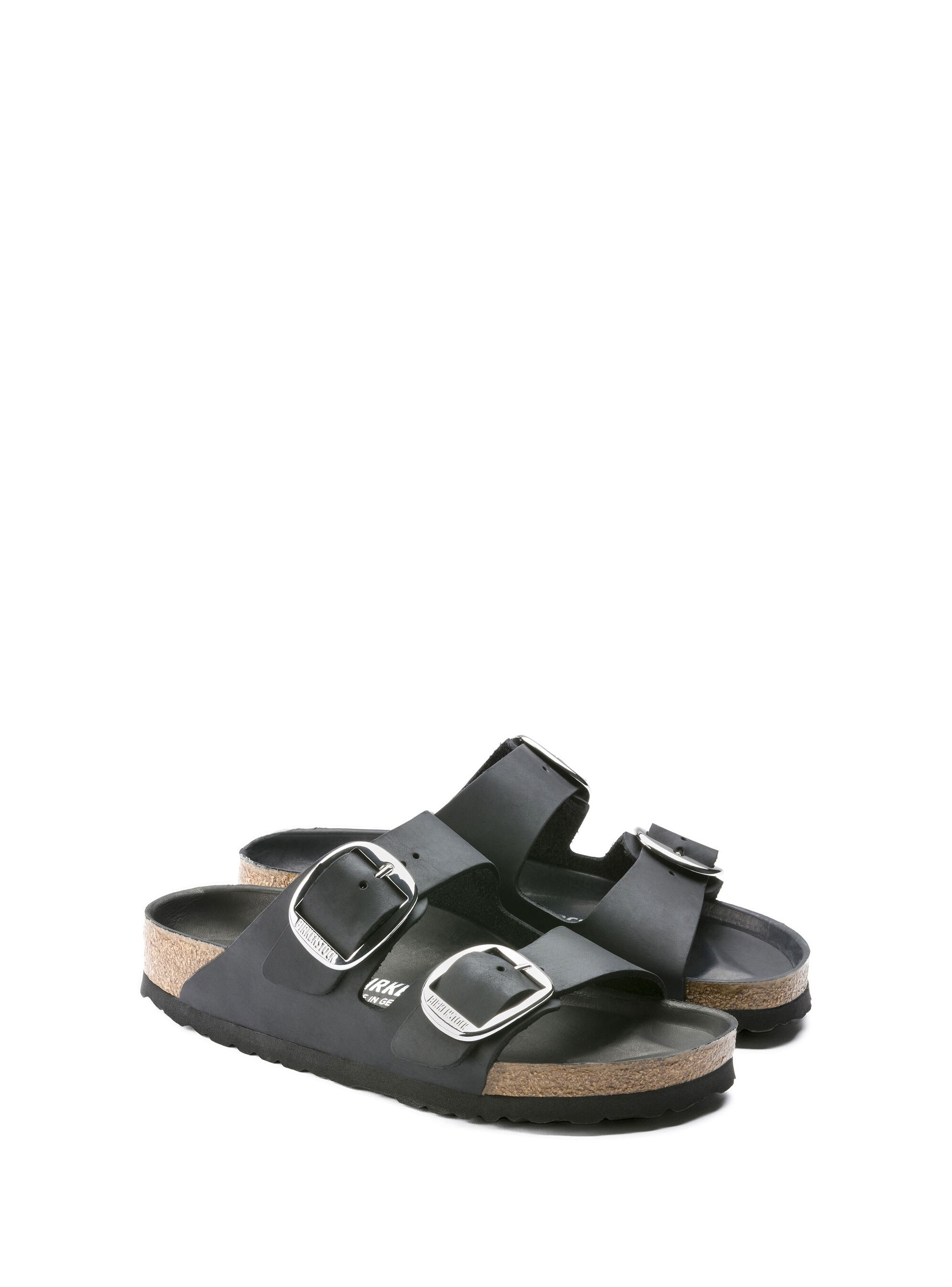 Birkenstock Arizona Big Buckle Oiled Leather Narrow Fit Sandals - Black