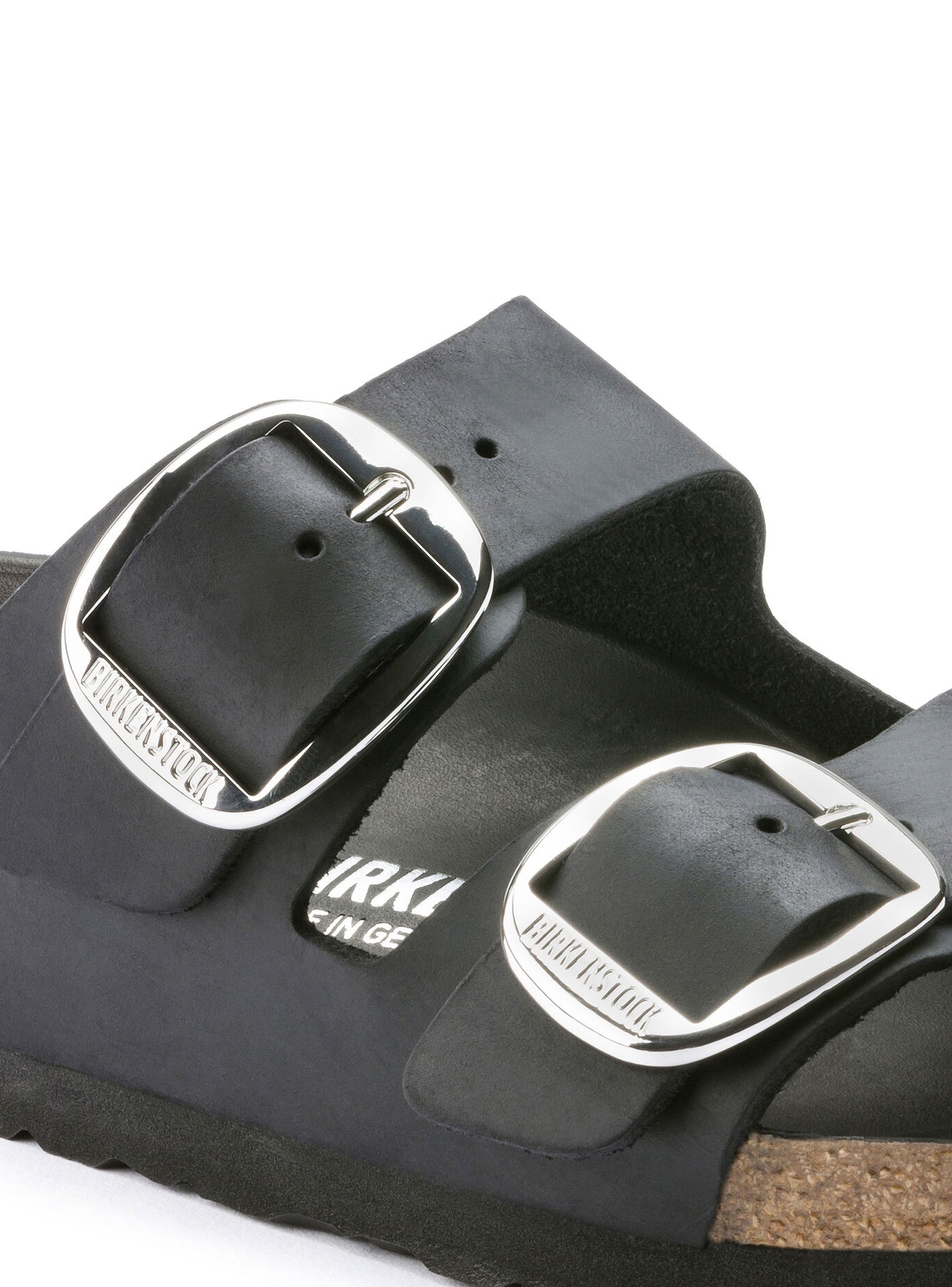 Birkenstock Arizona Big Buckle Oiled Leather Narrow Fit Sandals - Black