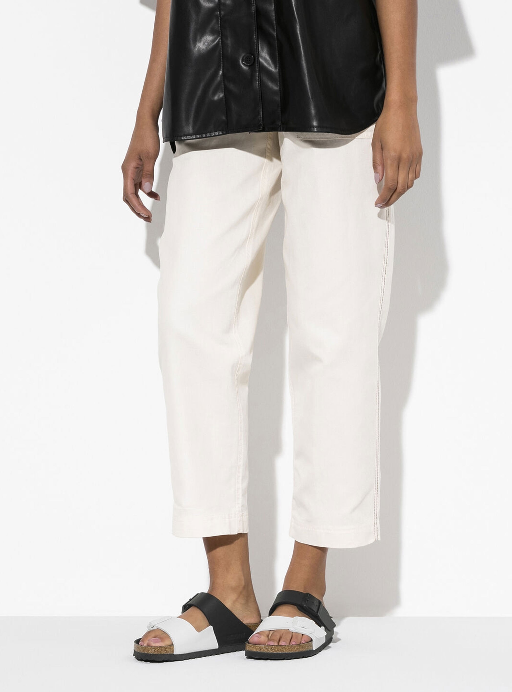 Birkenstock Arizona Split Narrow Fit Sandals - Black & White