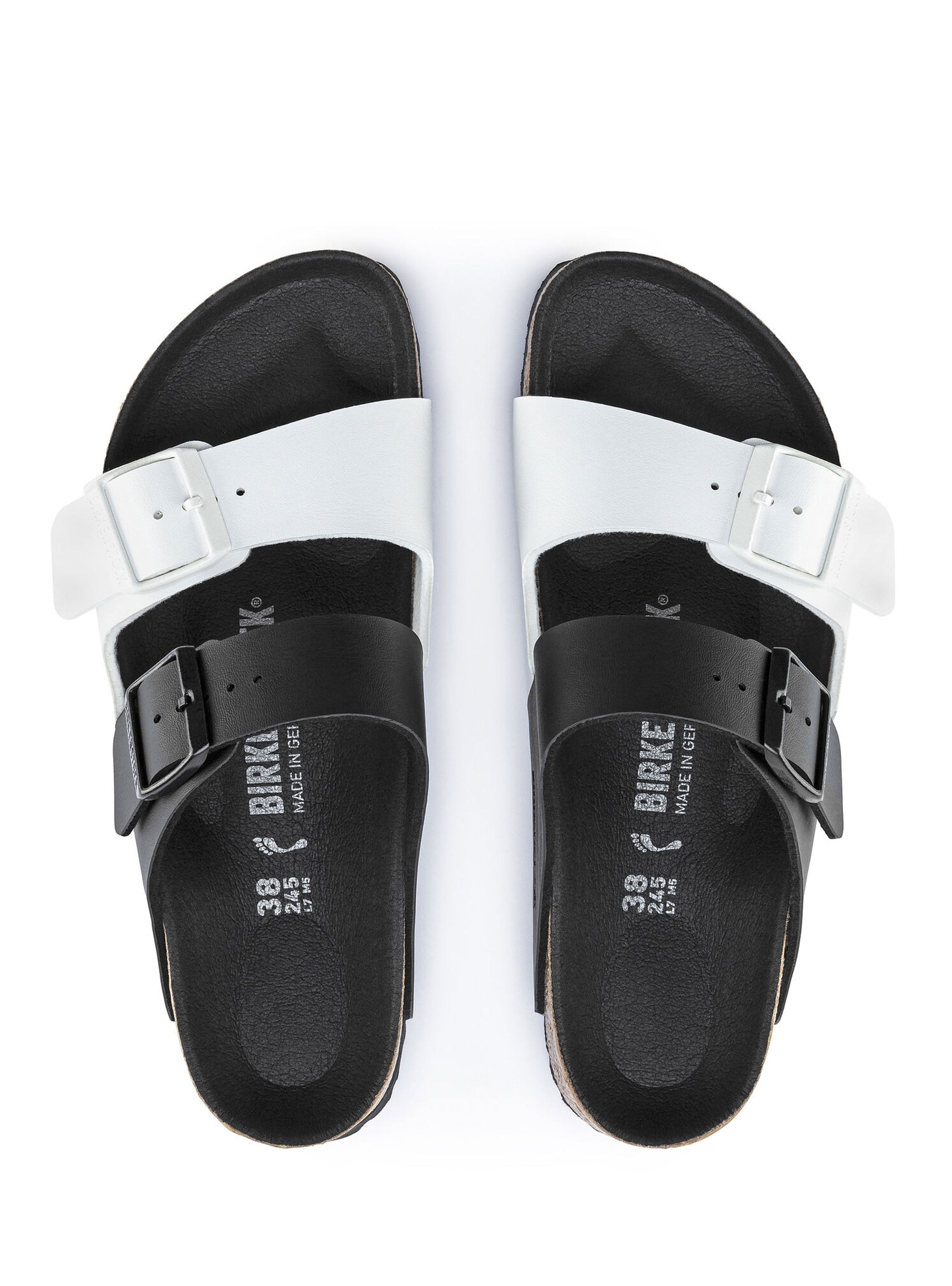 Birkenstock Arizona Split Narrow Fit Sandals - Black & White